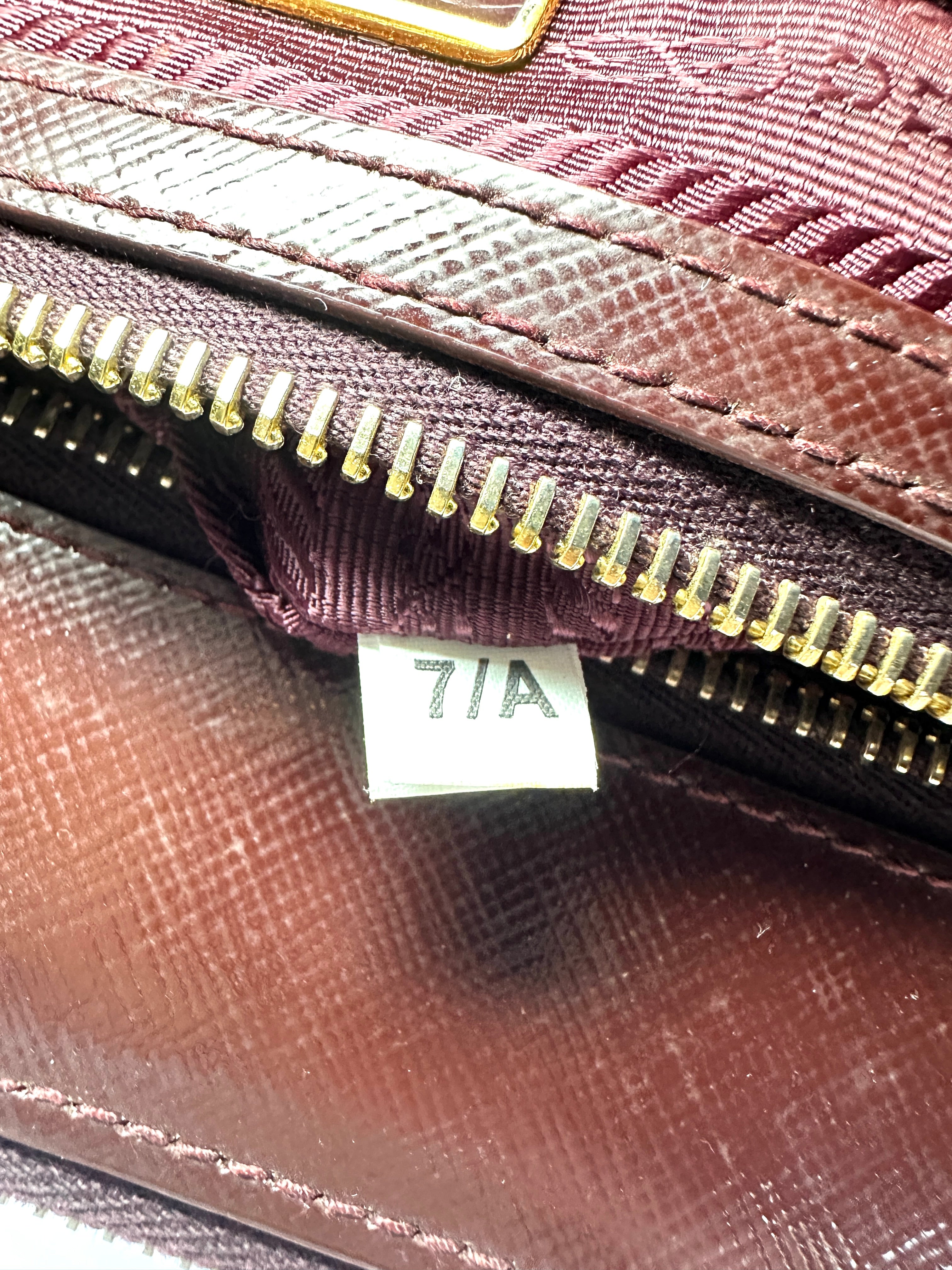 Prada Galleria Dark Red Saffiano Leather Small Size Handle Bag PR478