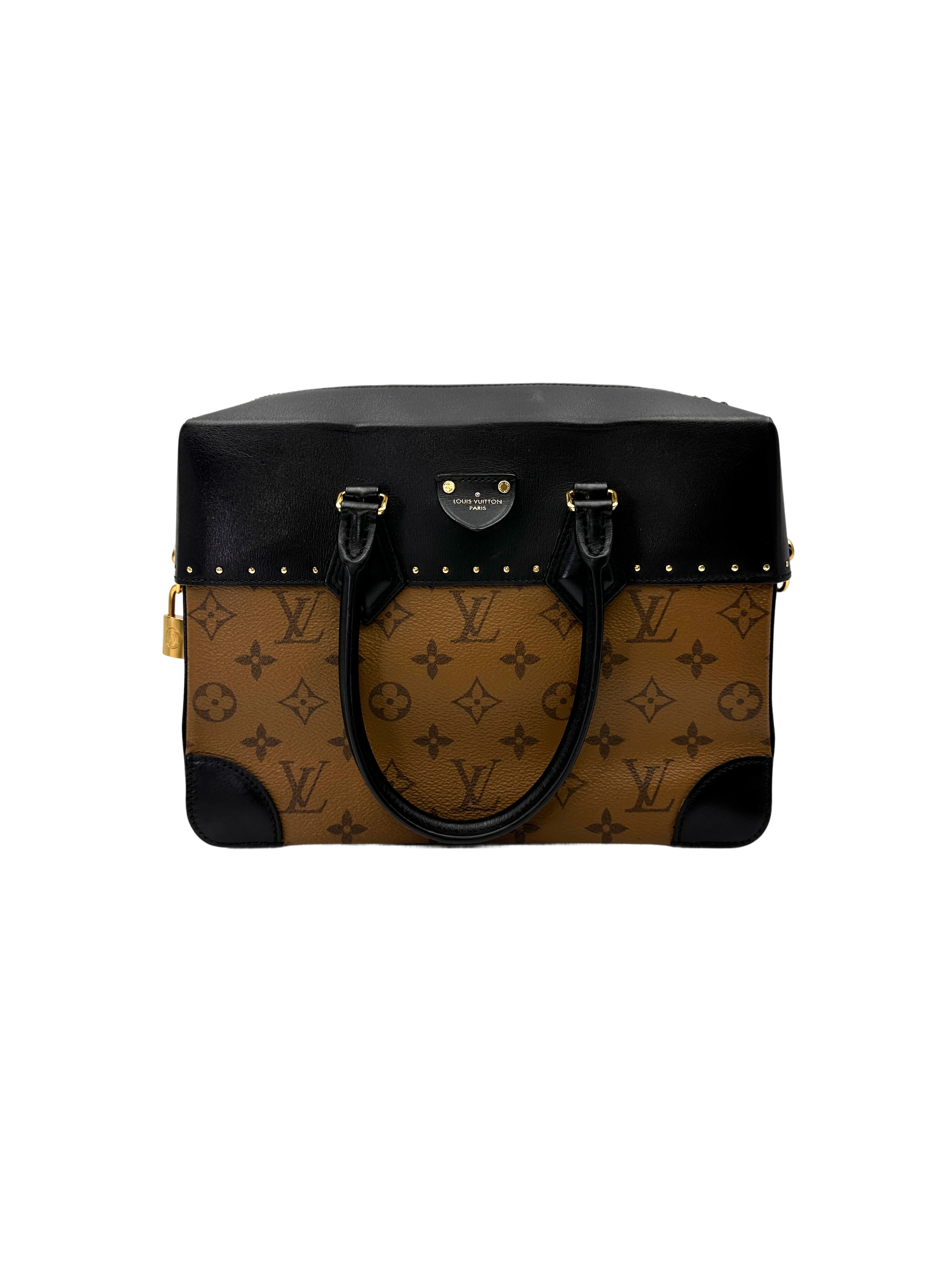 Louis Vuitton City Malle Monogram Canvas & Black Leather Handle Bag LV3015
