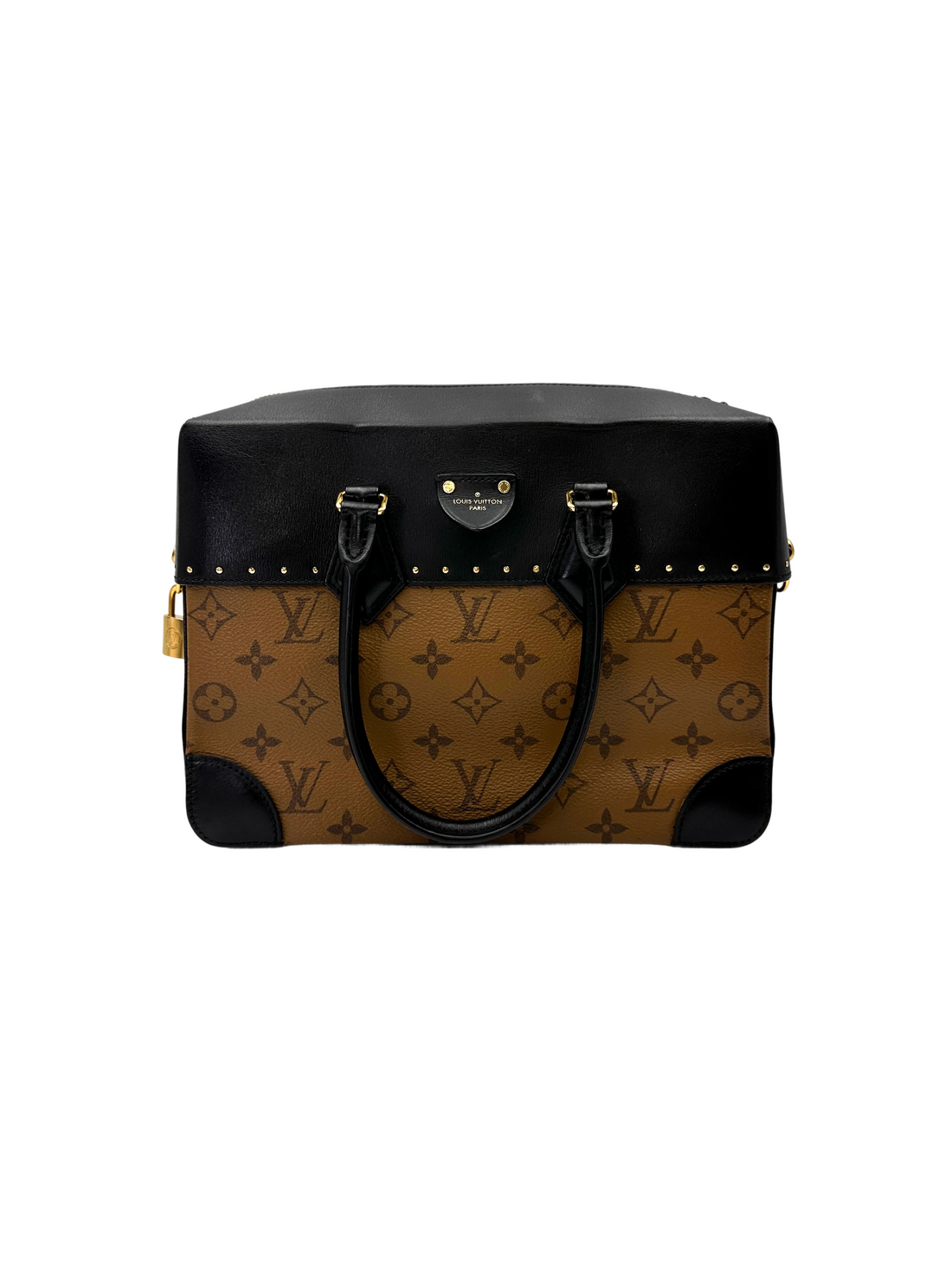 Louis Vuitton City Malle Monogram Canvas & Black Leather Handle Bag LV3015