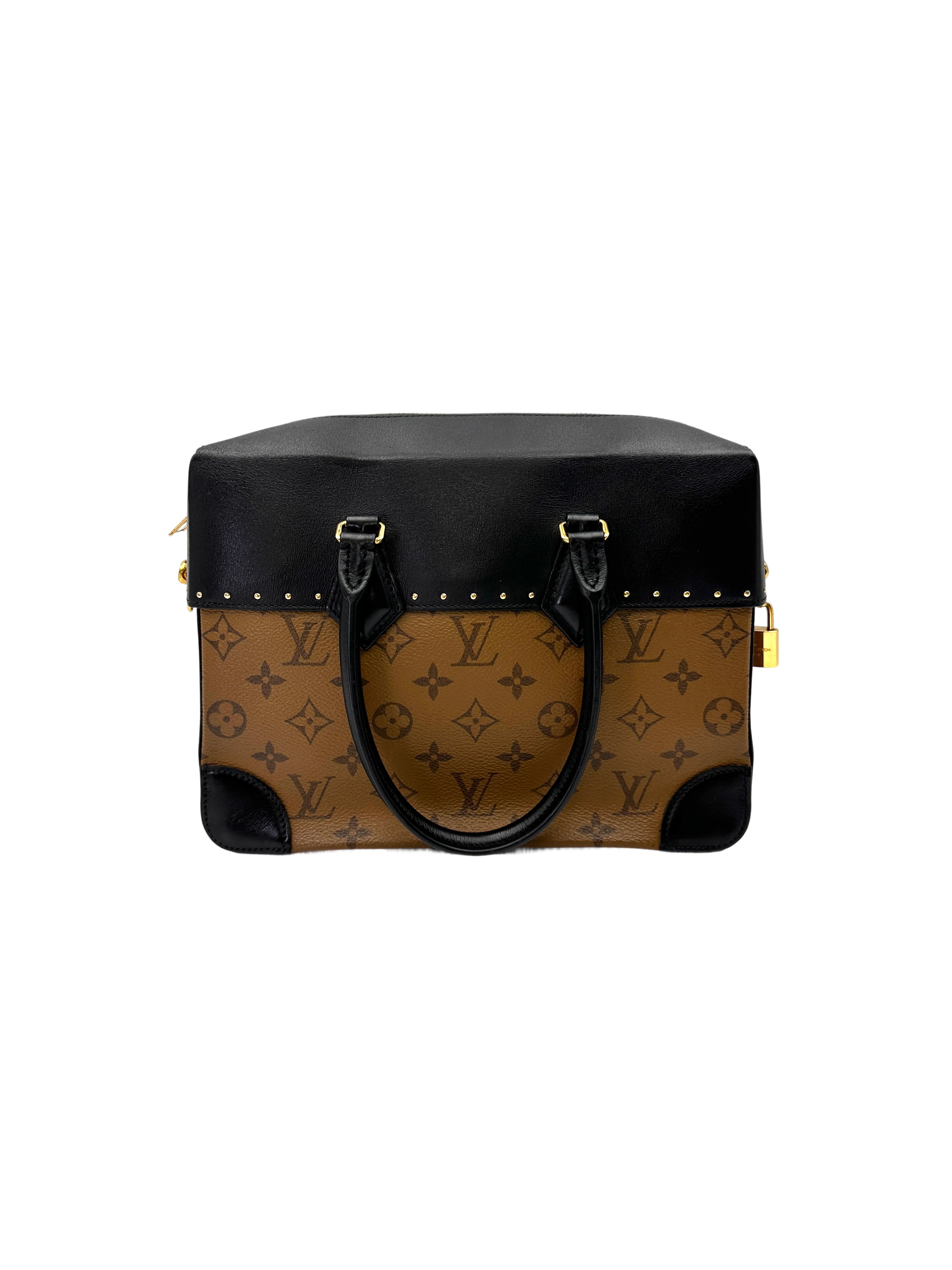 Louis Vuitton City Malle Monogram Canvas & Black Leather Handle Bag LV3015