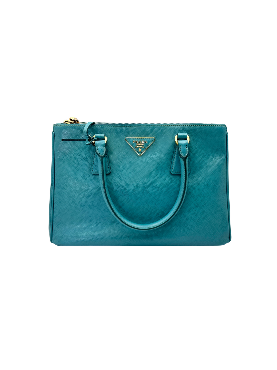 Prada Galleria Light Blue Saffiano Leather Handle Bag PR482