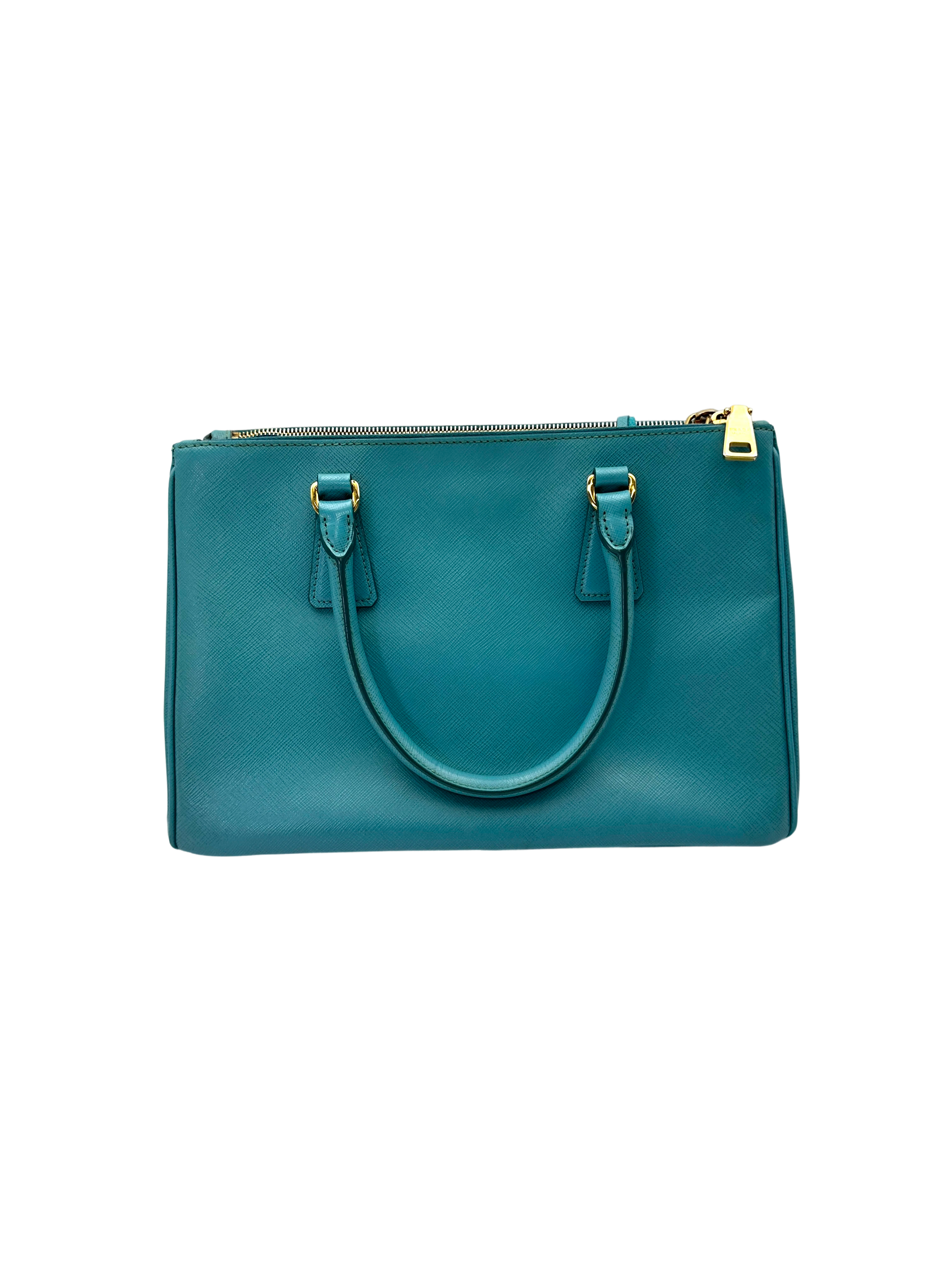 Prada Galleria Light Blue Saffiano Leather Handle Bag PR482