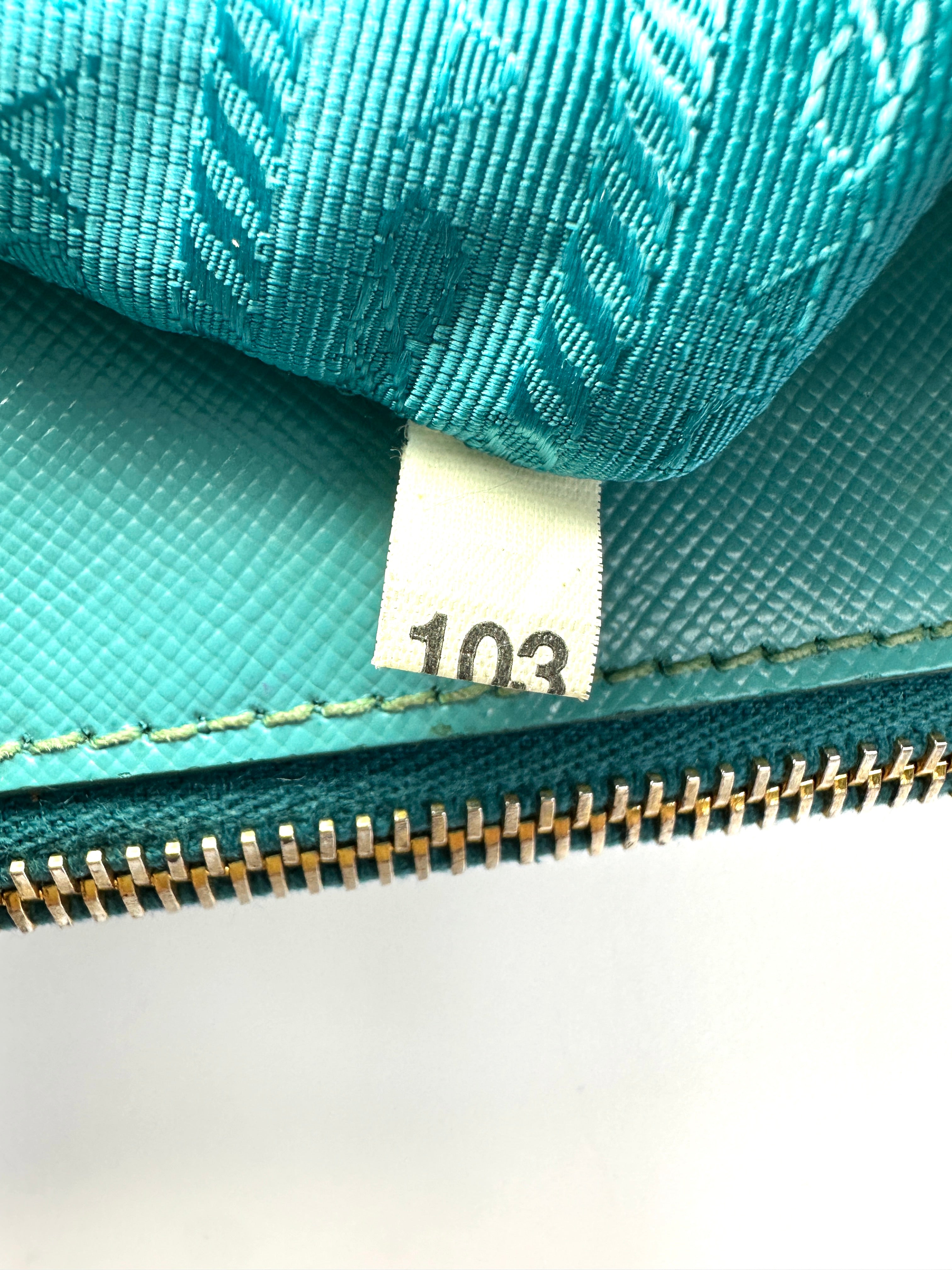 Prada Galleria Light Blue Saffiano Leather Handle Bag PR482