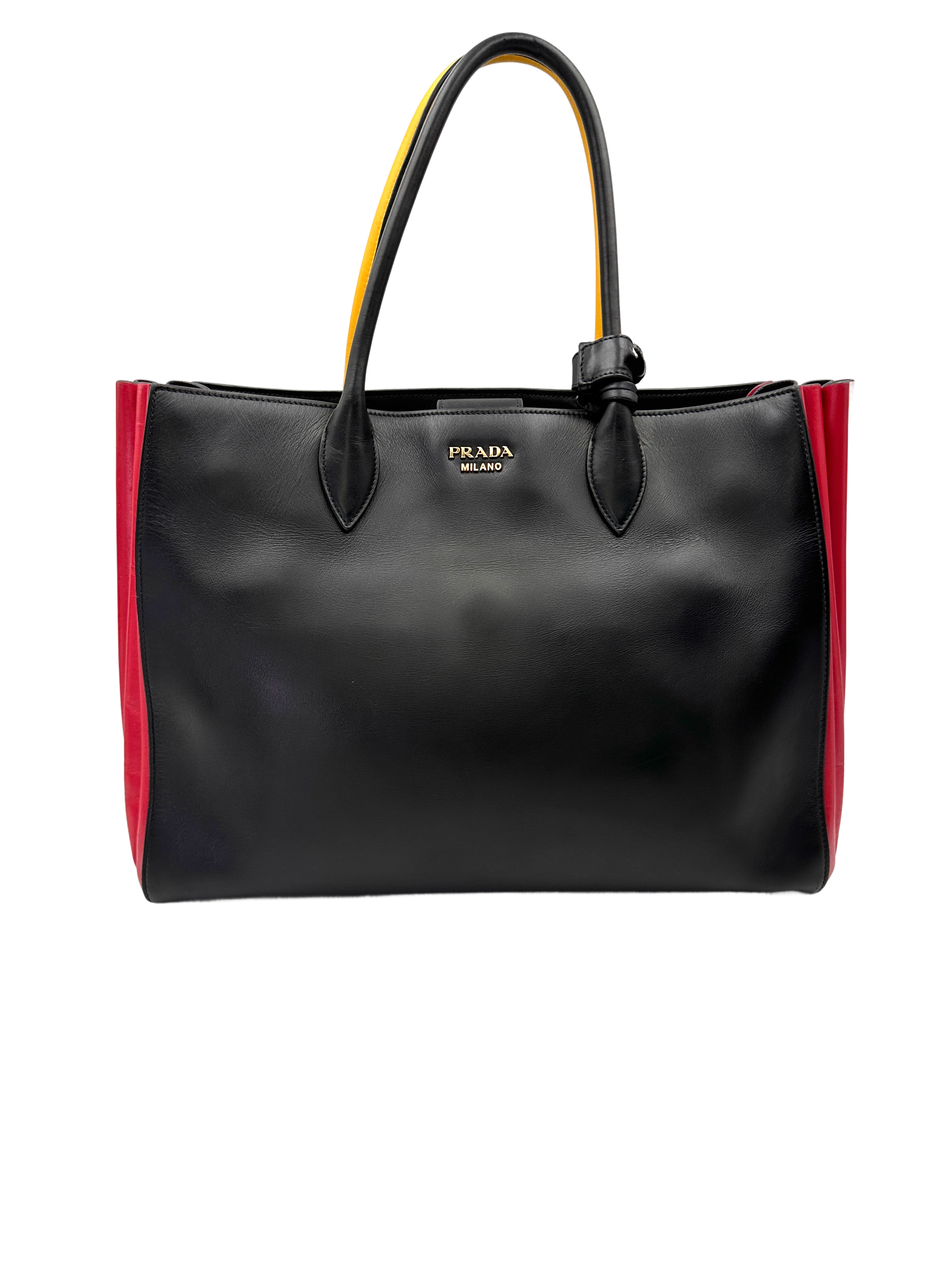 Prada Bibliotheque Bicolor Leather Handle Bag PR480