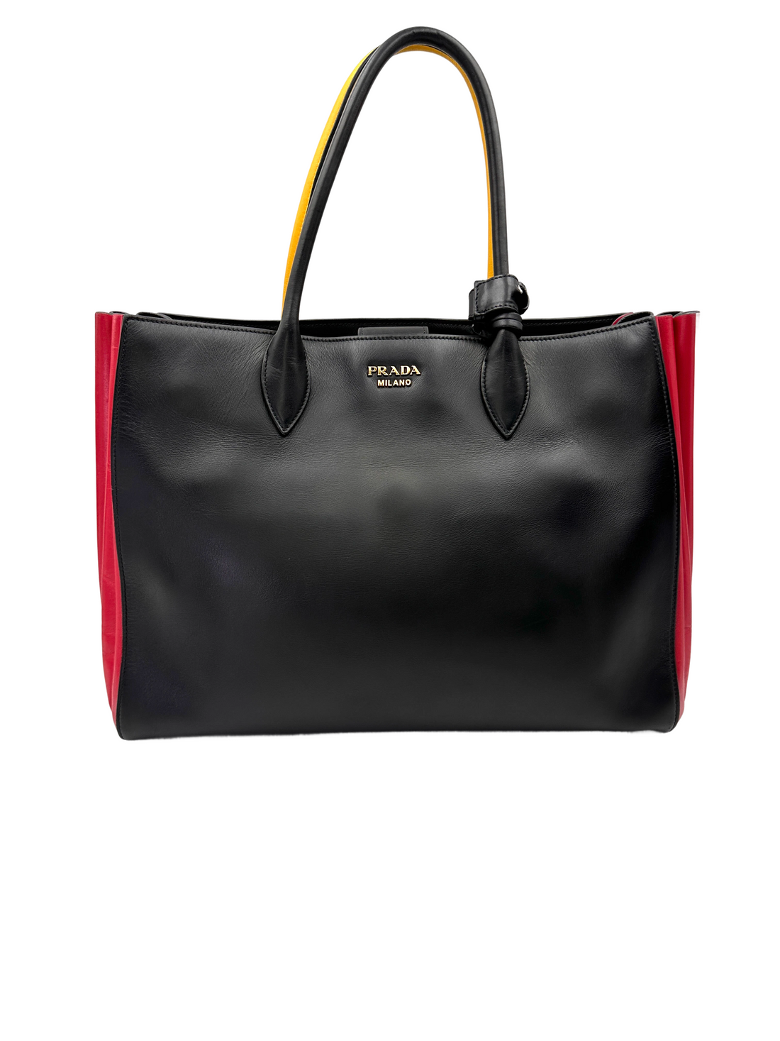 Prada Bibliotheque Bicolor Leather Handle Bag PR480