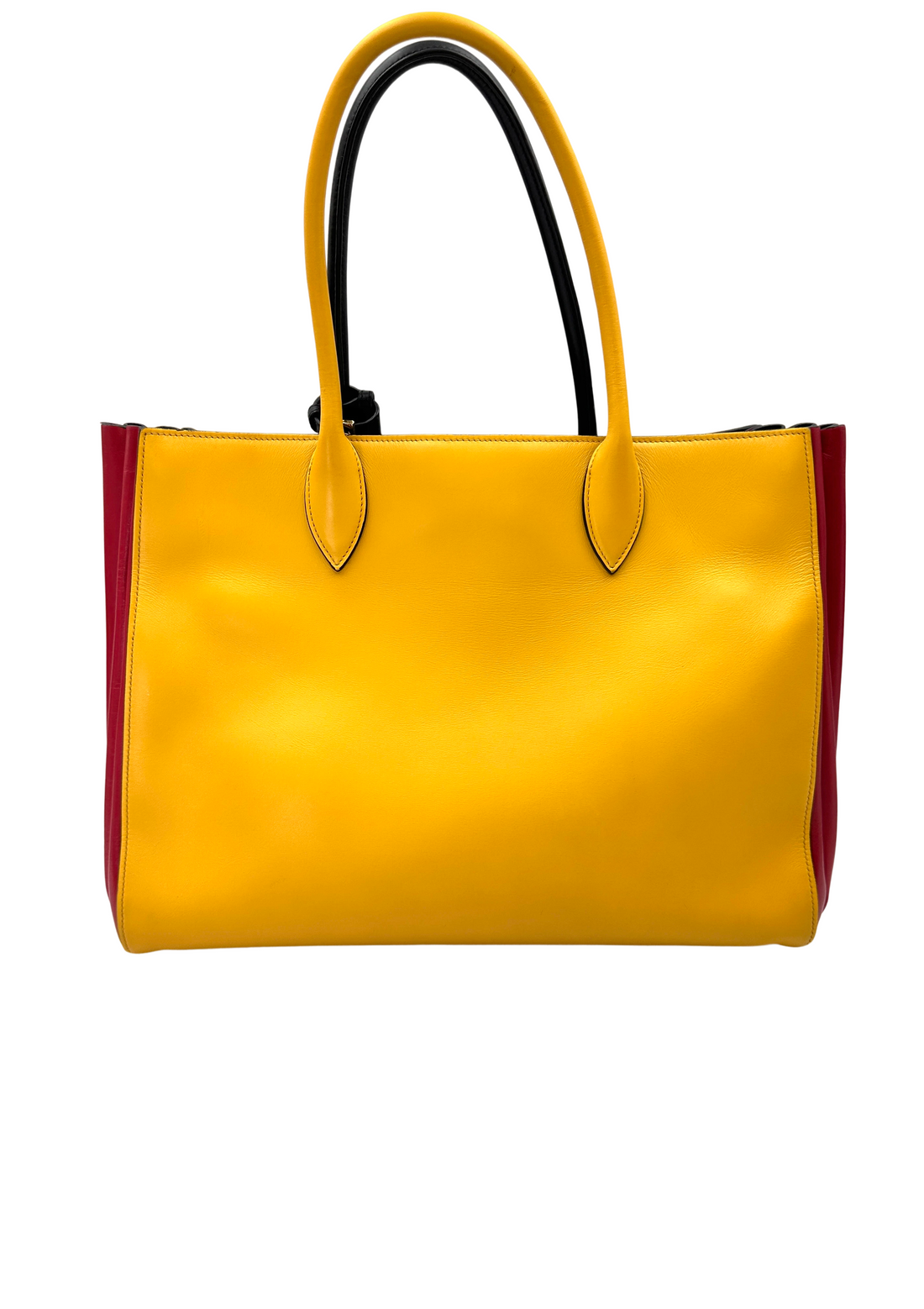 Prada Bibliotheque Bicolor Leather Handle Bag PR480
