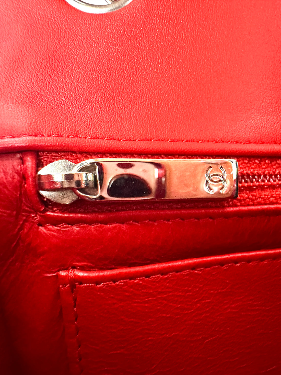 Chanel Classic Flap Red Chevron Quilted Patent Leather Shoulder Bag With Silver Buckle(21***61) CC2151