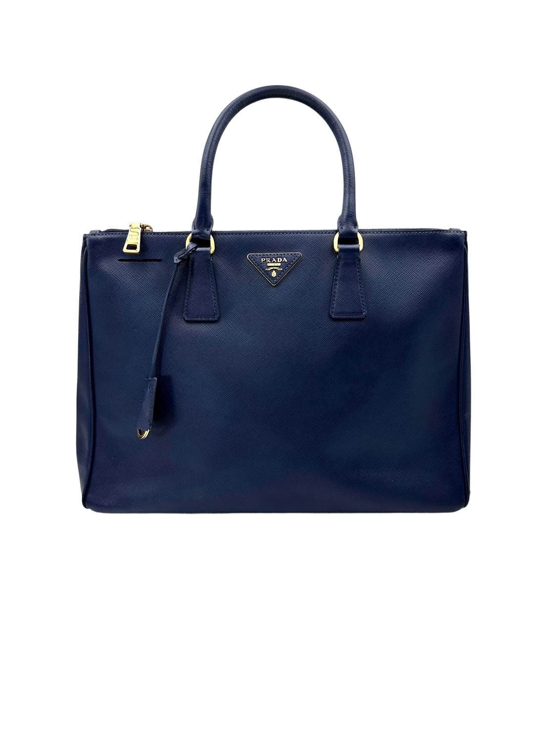 Prada Galleria Navy Saffiano Leather Handle Bag PR479