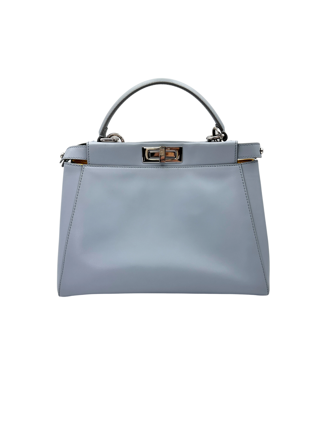 Fendi Peekaboo Blue Leather Medium Size Handle Bag FF123