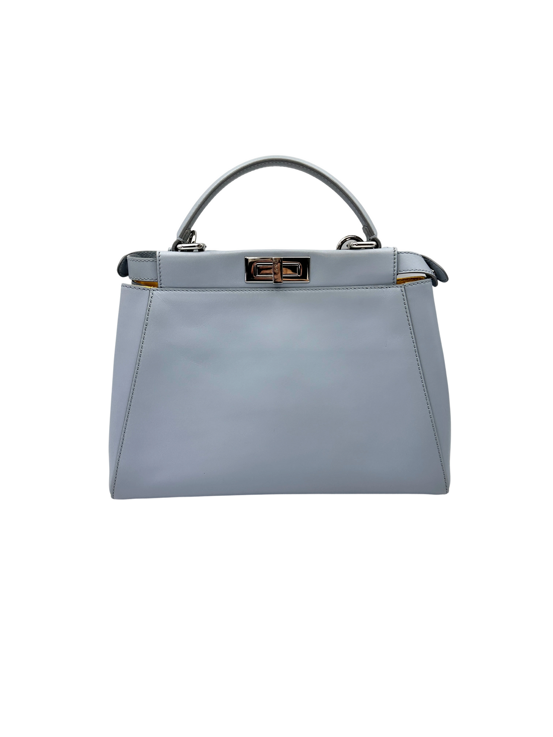 Fendi Peekaboo Blue Leather Medium Size Handle Bag FF123