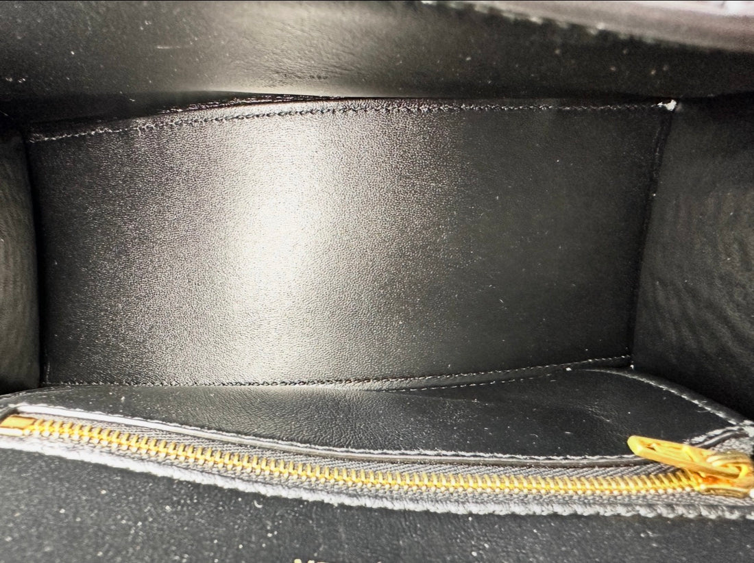 Balenciaga Hourglass Black Croc-Embossed Leather Handle Bag BB77