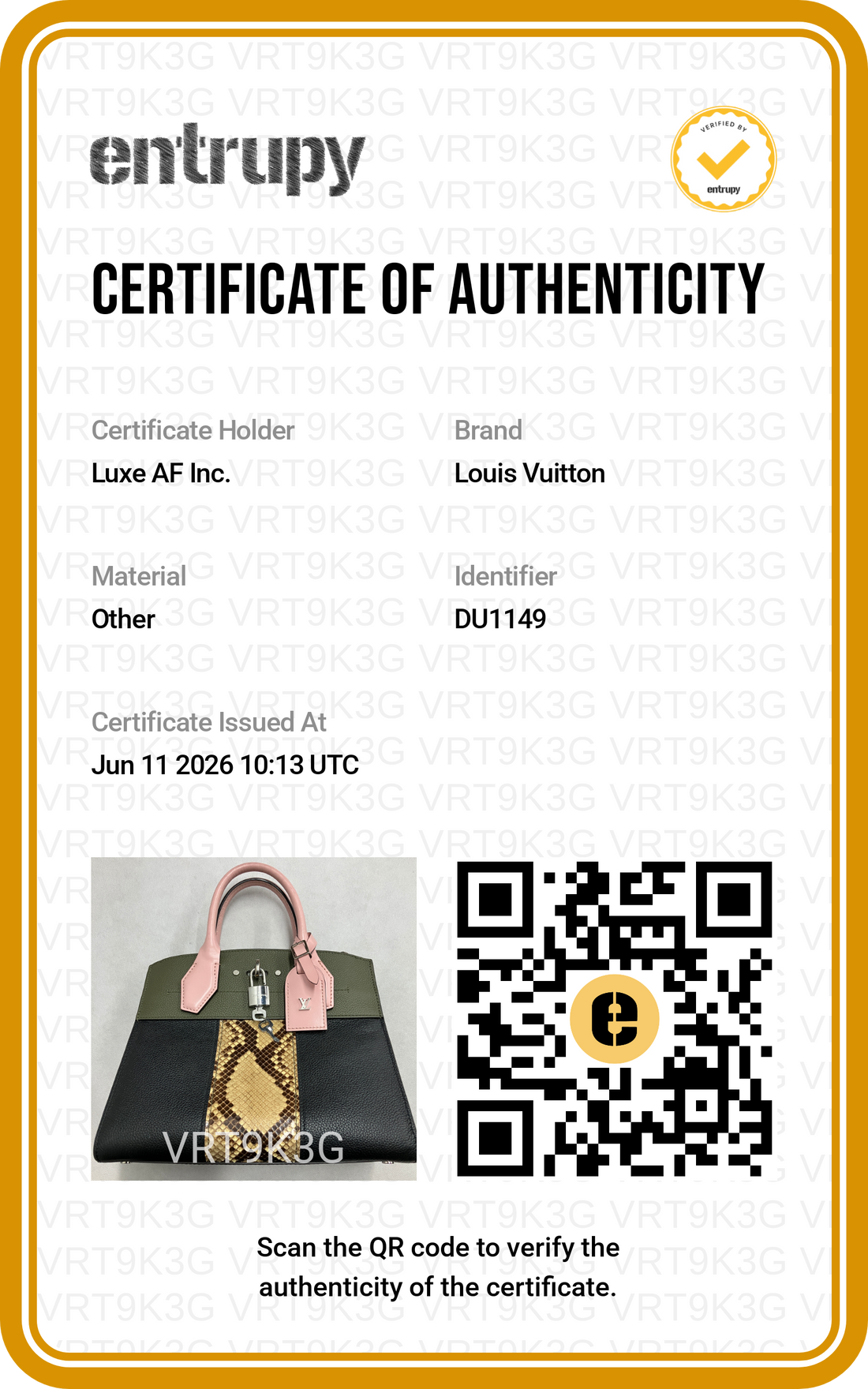Louis Vuitton City Steamer PM Multicolor Python Leather Handle Bag LV3021