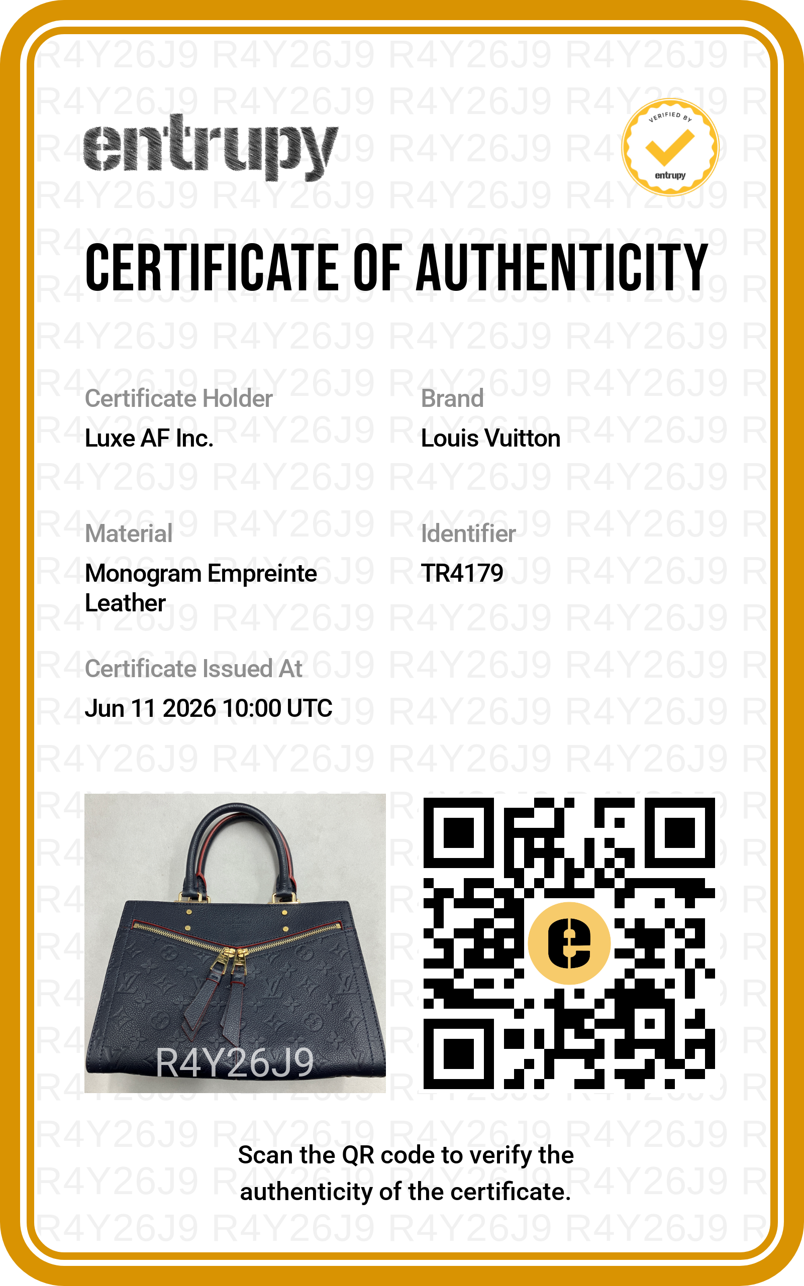 Louis Vuitton Sully Navy Empreinte Leather Handle Bag LV3023