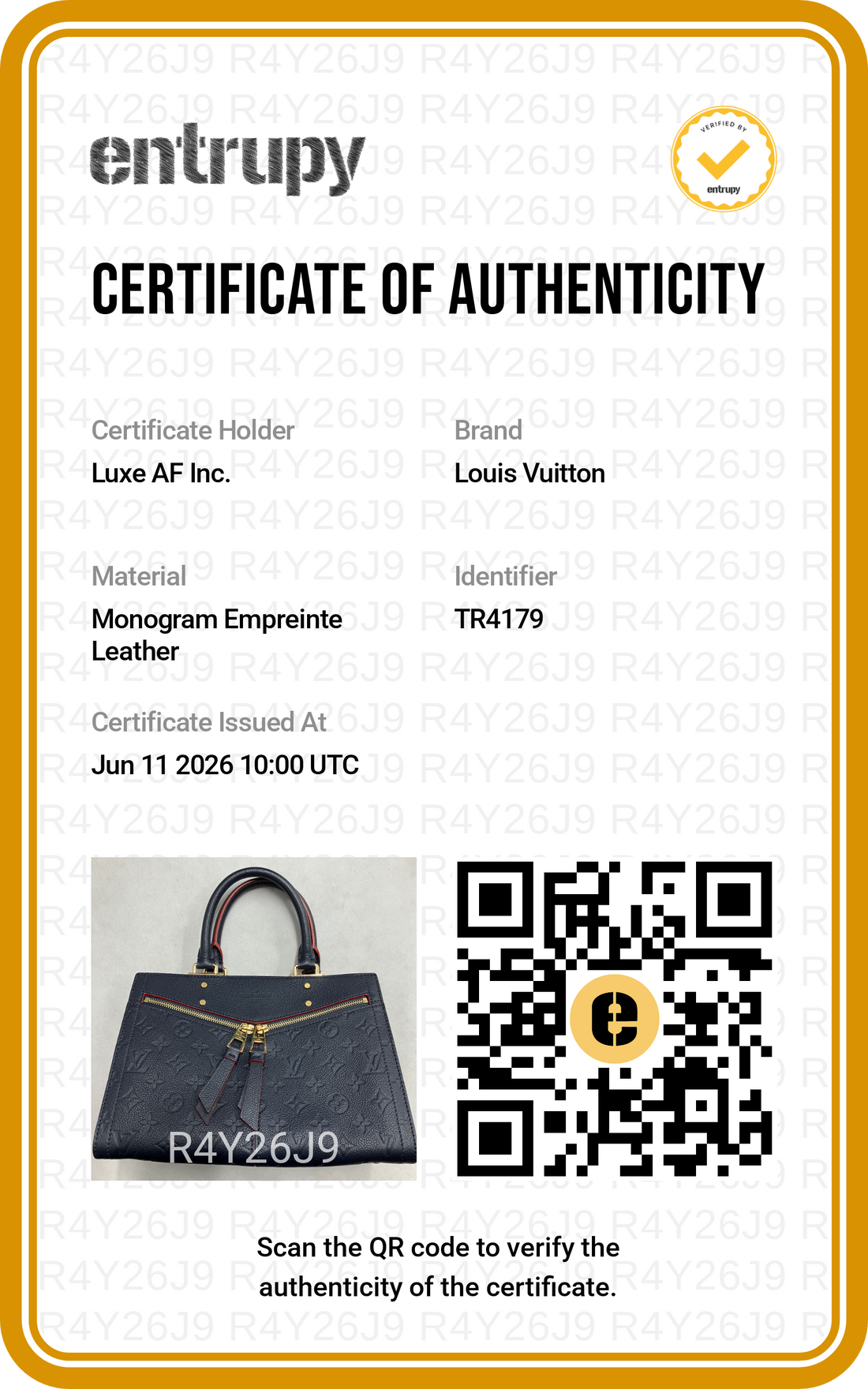 Louis Vuitton Sully Navy Empreinte Leather Handle Bag LV3023