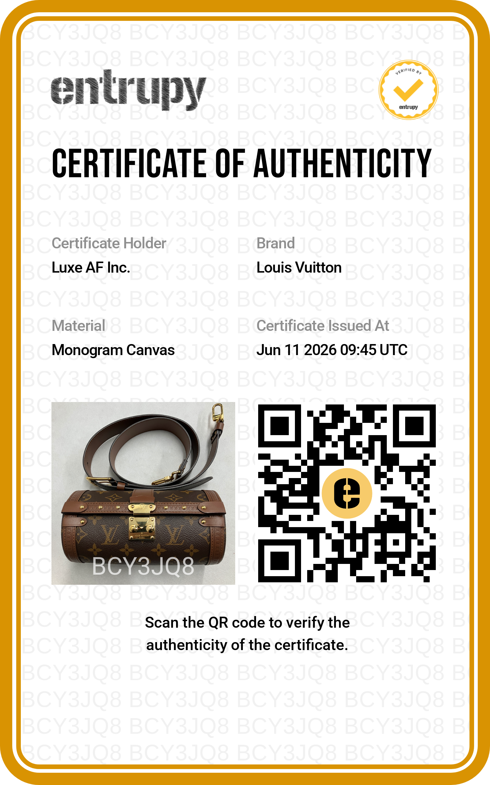 Louis Vuitton Papillon Monogram Canvas Shoulder Bag LV3022