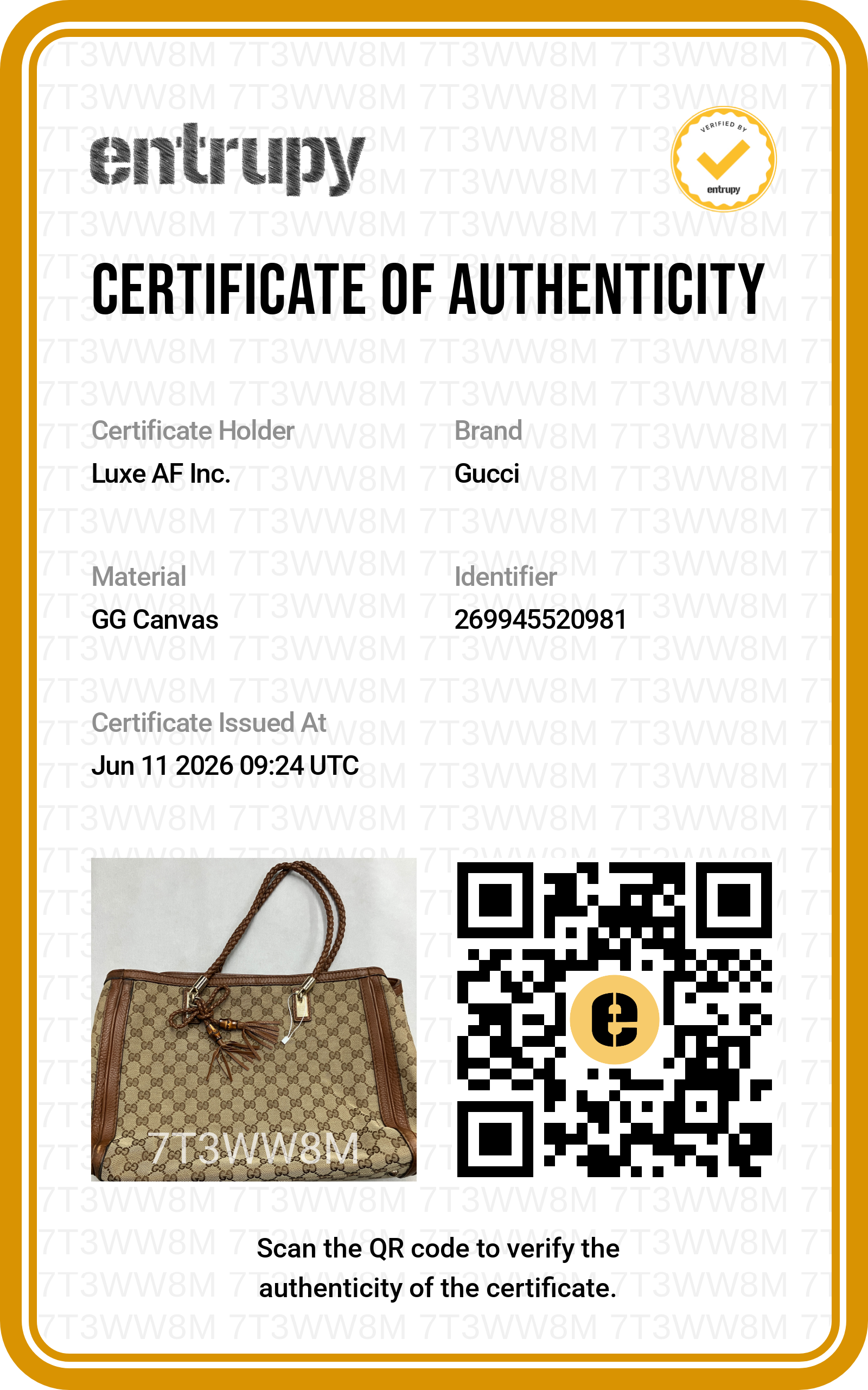 Gucci Bella Bamboo GG Supreme Canvas Handle Bag GG1361