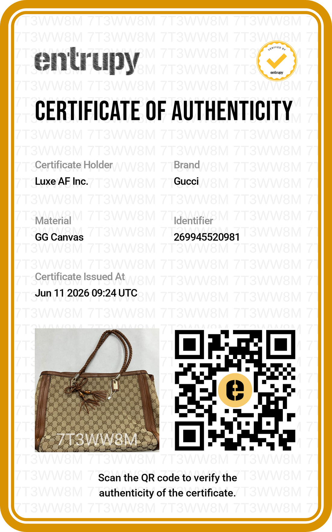 Gucci Bella Bamboo GG Supreme Canvas Handle Bag GG1361