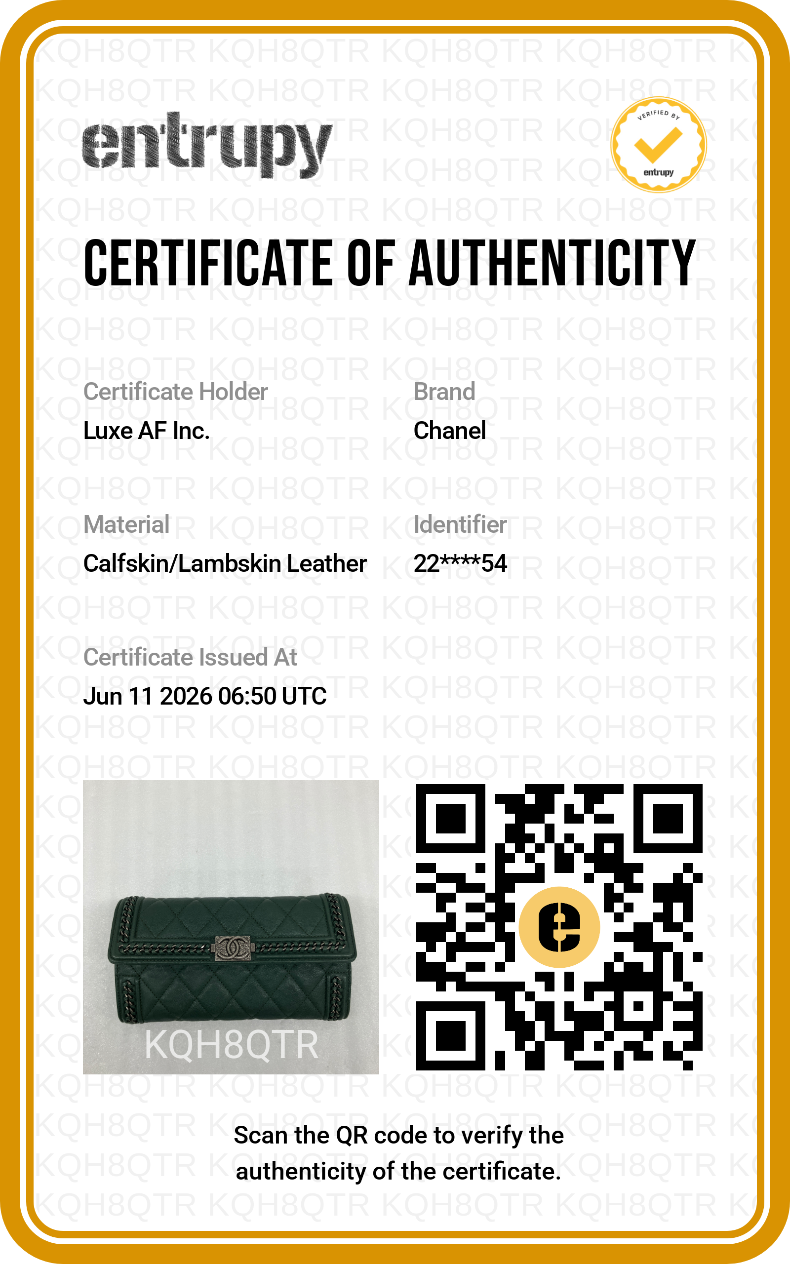 Chanel LeBoy Green Quilted Leather Long Wallet(22***54) CC2149