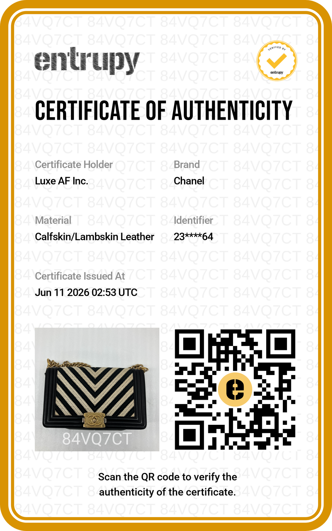 Chanel LeBoy Black/White Chevron Quilted Leather Medium Size Flap Bag With Gold Buckle(23***64)  CC2142