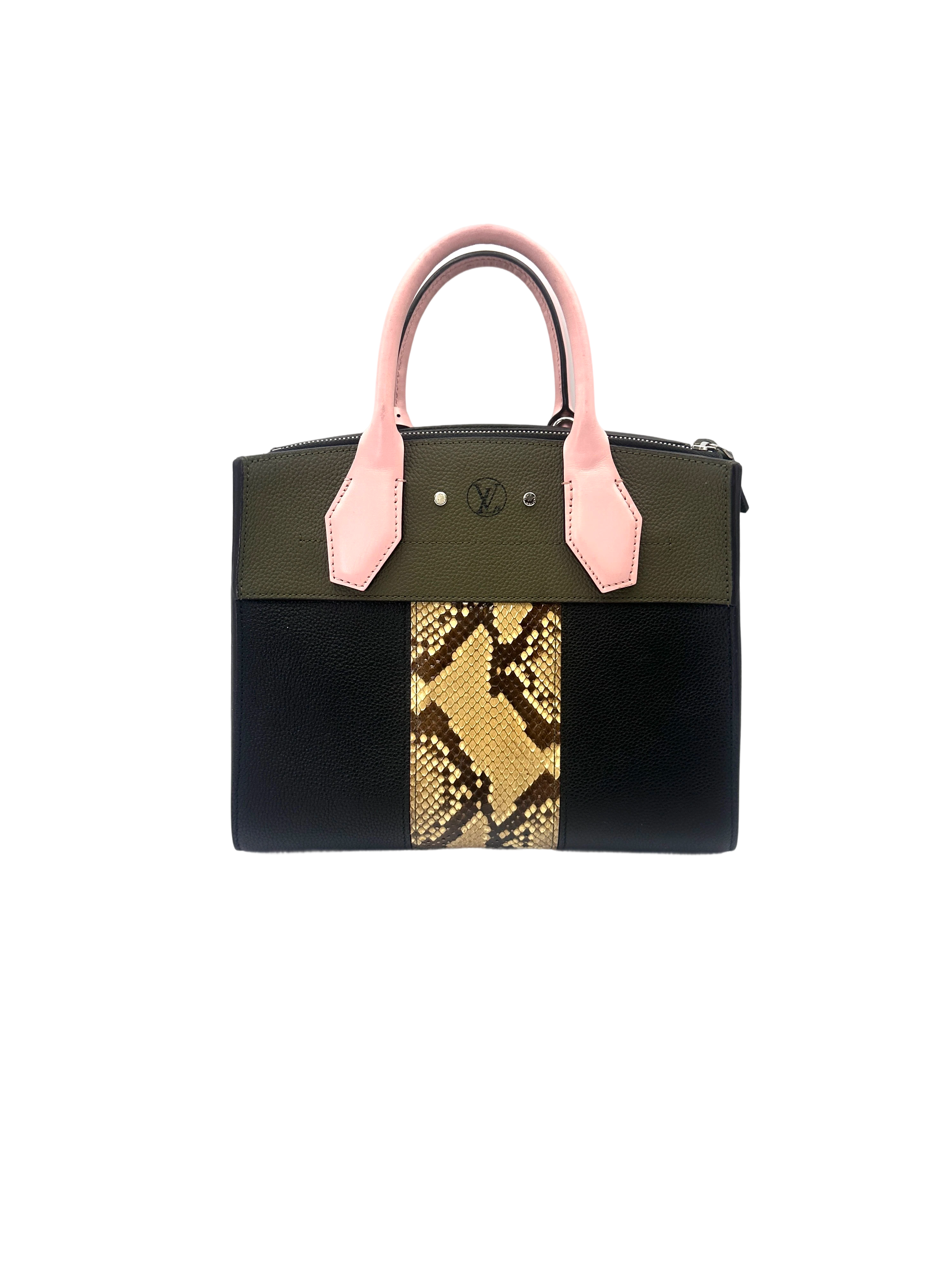 Louis Vuitton City Steamer PM Multicolor Python Leather Handle Bag LV3021