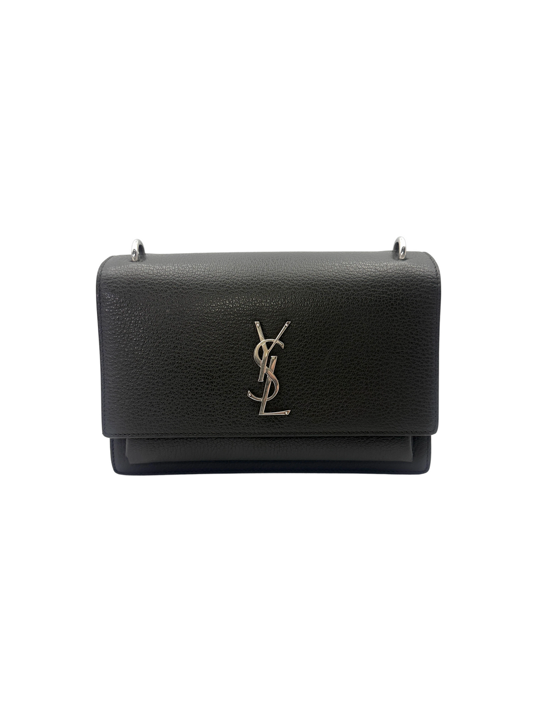 Saint Laurent Sunset Black Leather Shoulder Bag SL259