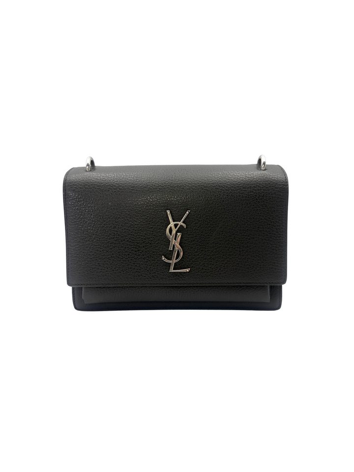 Saint Laurent Sunset Black Leather Shoulder Bag SL259