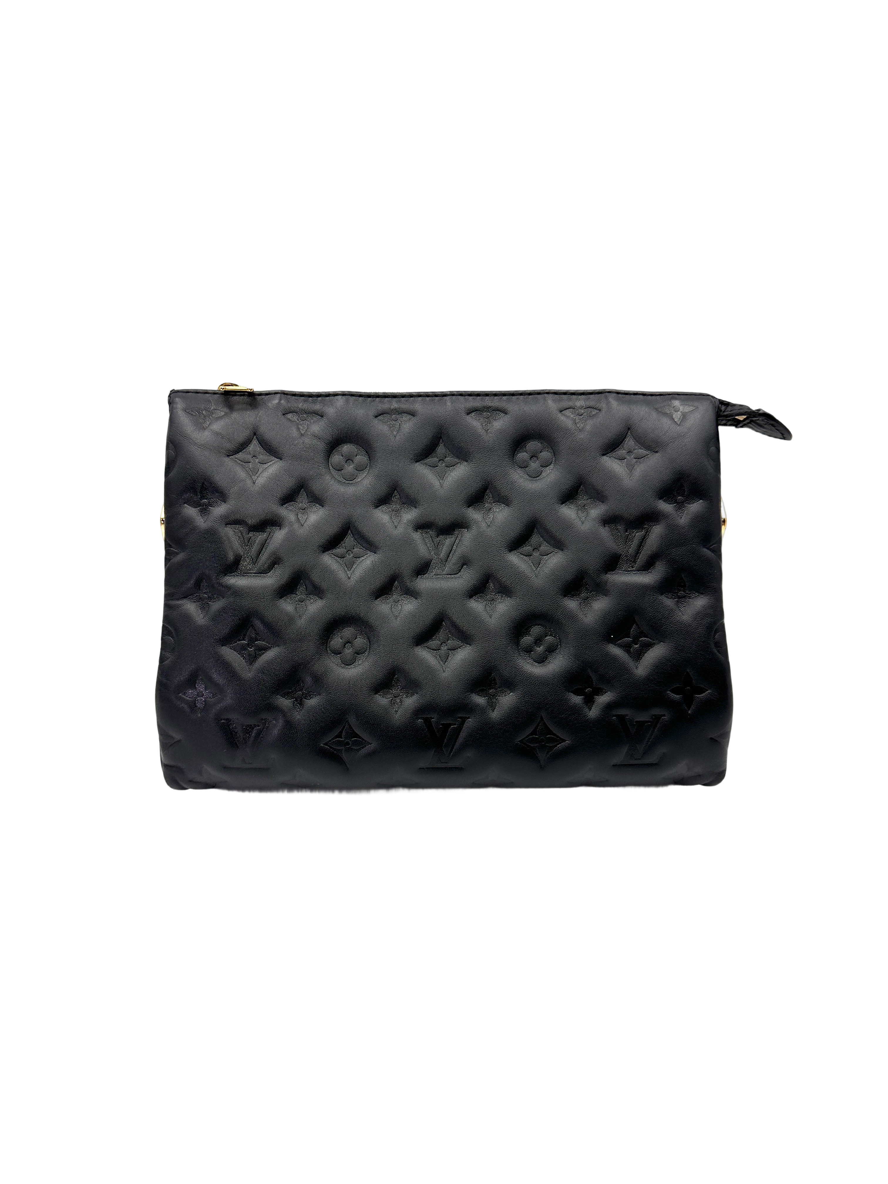 Louis Vuitton Coussin Black Monogram Embossed Leather Shoulder Bag IRIS238