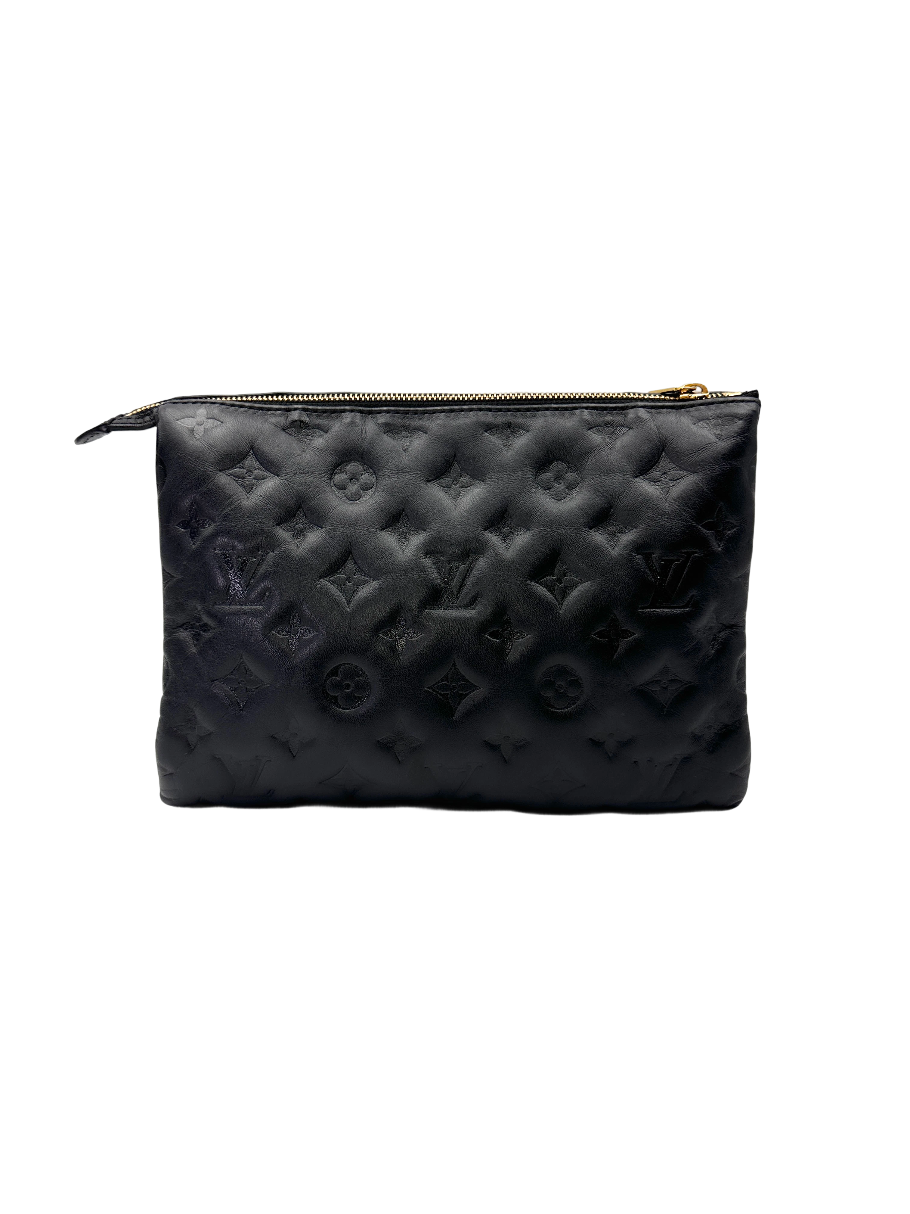 Louis Vuitton Coussin Black Monogram Embossed Leather Shoulder Bag IRIS238