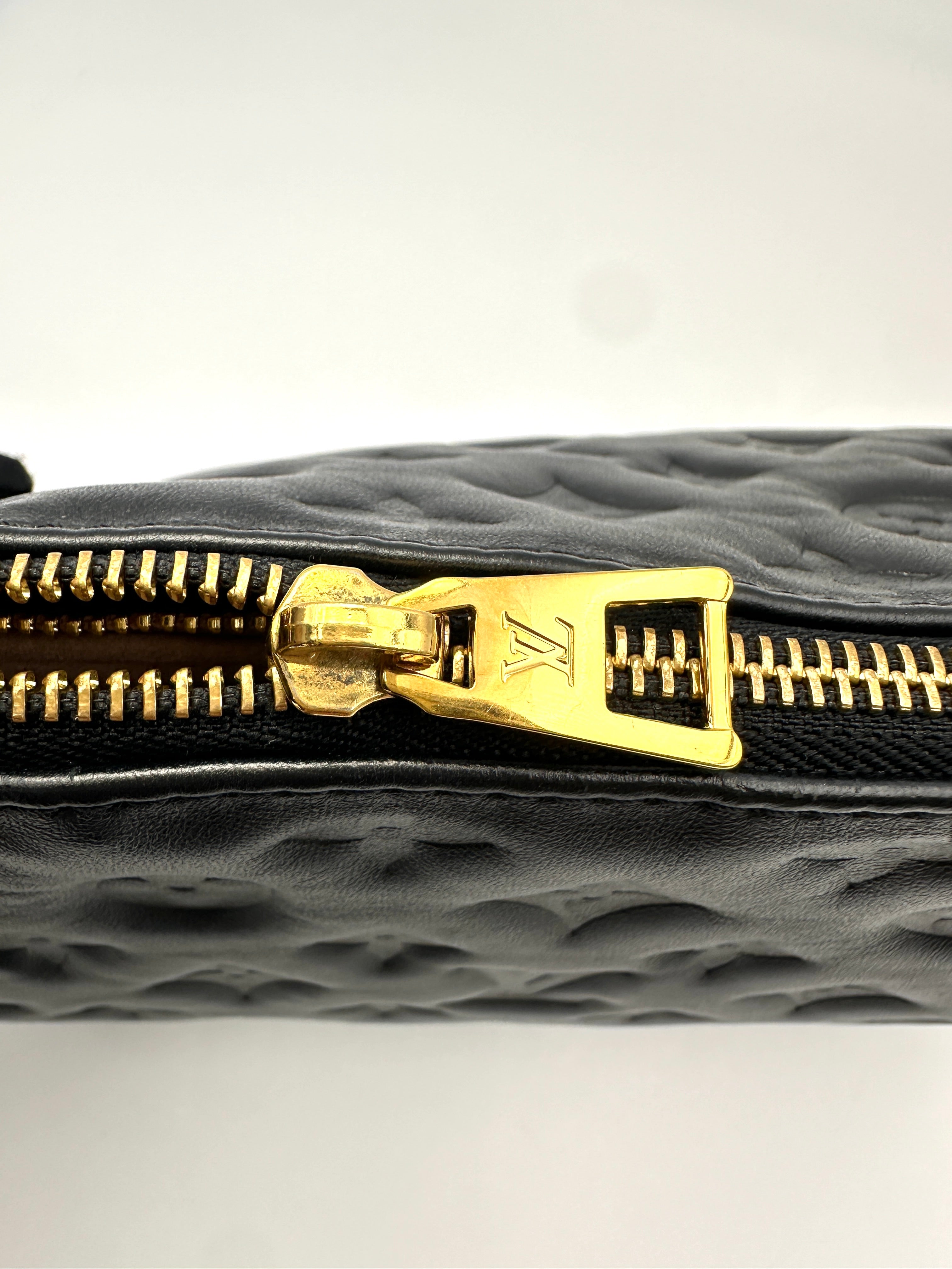 Louis Vuitton Coussin Black Monogram Embossed Leather Shoulder Bag IRIS238