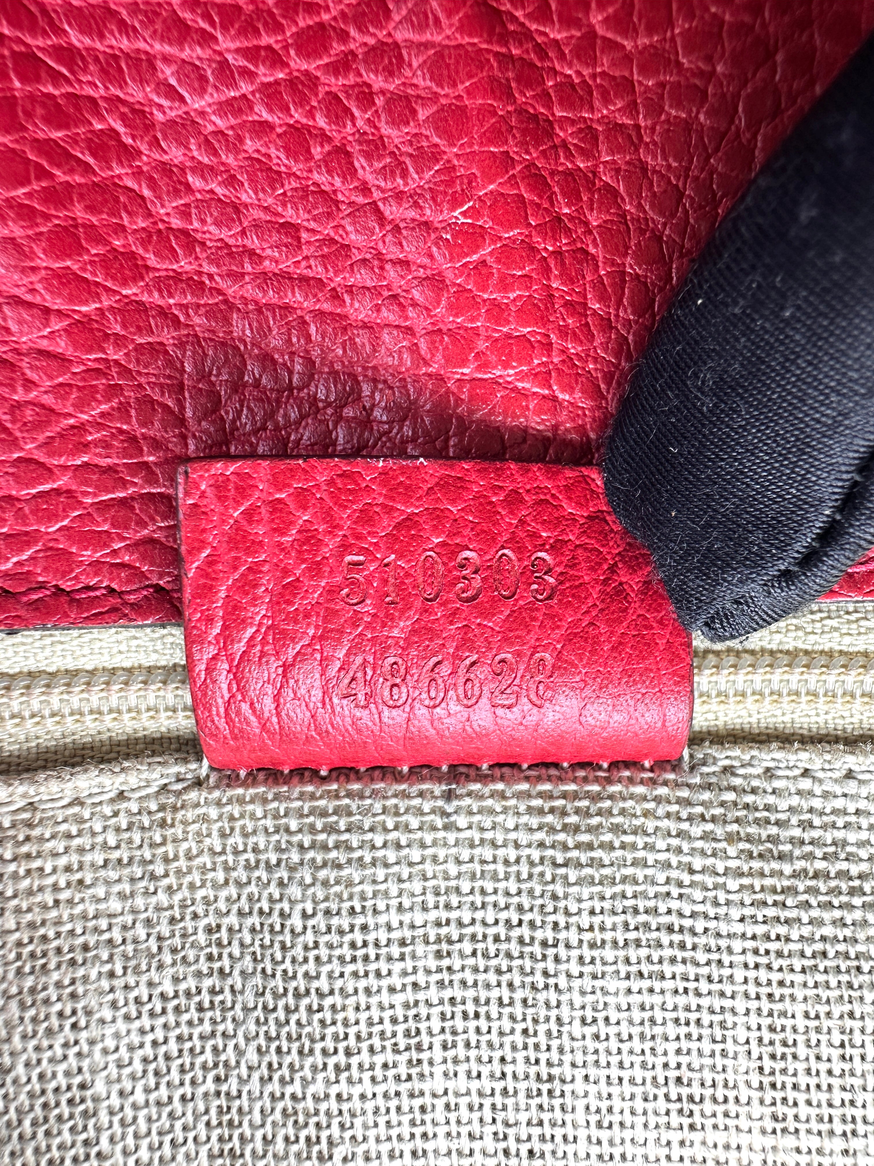 Gucci Interlocking G Red Leather Wallet On Chain GG1318