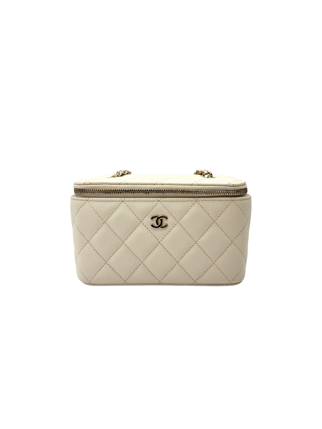 Chanel 22C White Quilted Leather Vanity Case(31***08) CC2157