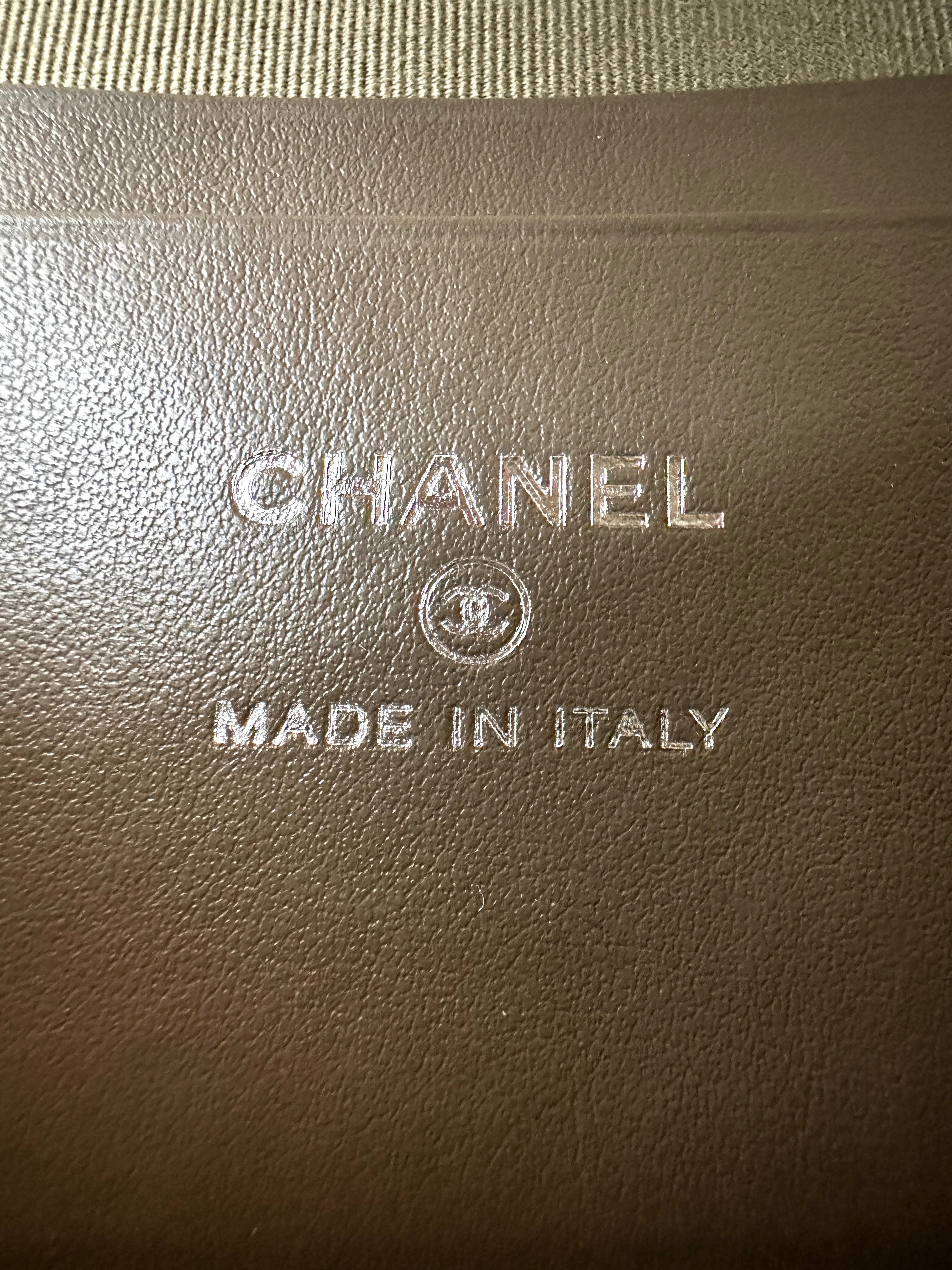 Chanel 26P Khaki Quilted Lambskin Top Handle Vanity Case(U0***08) IRIS239