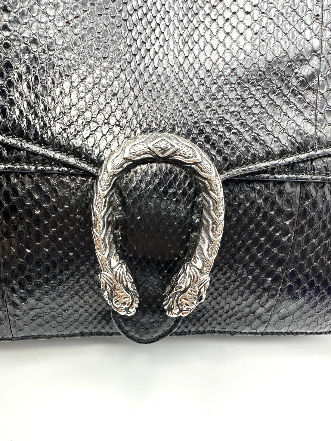 Gucci Dionysus Black Python Leather Small Size Shoulder Bag GG1320
