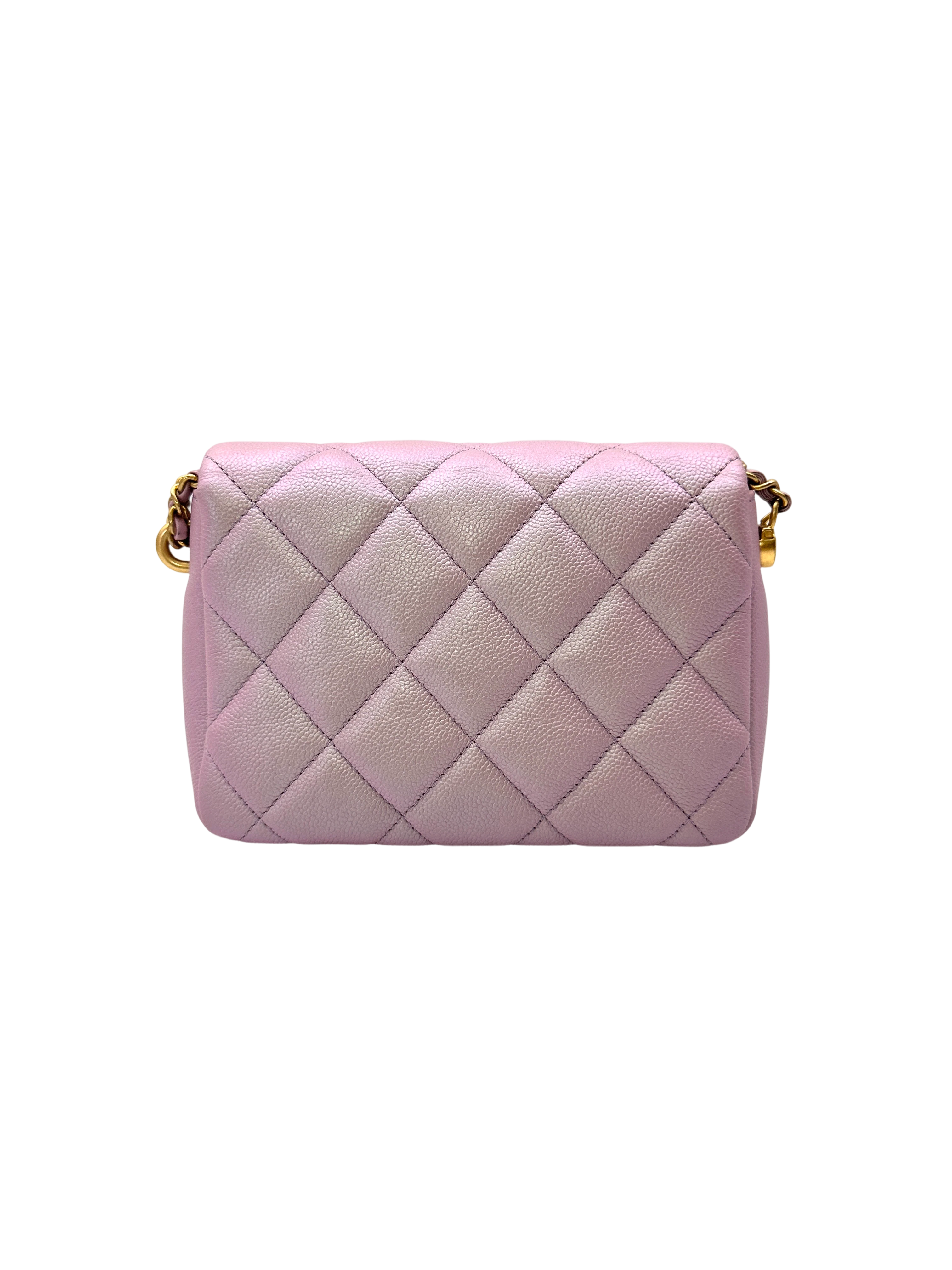 Chanel Iridescent Pink Quilted Leather Flap Bag With Gold Hardware(AJ***N5) IRIS240