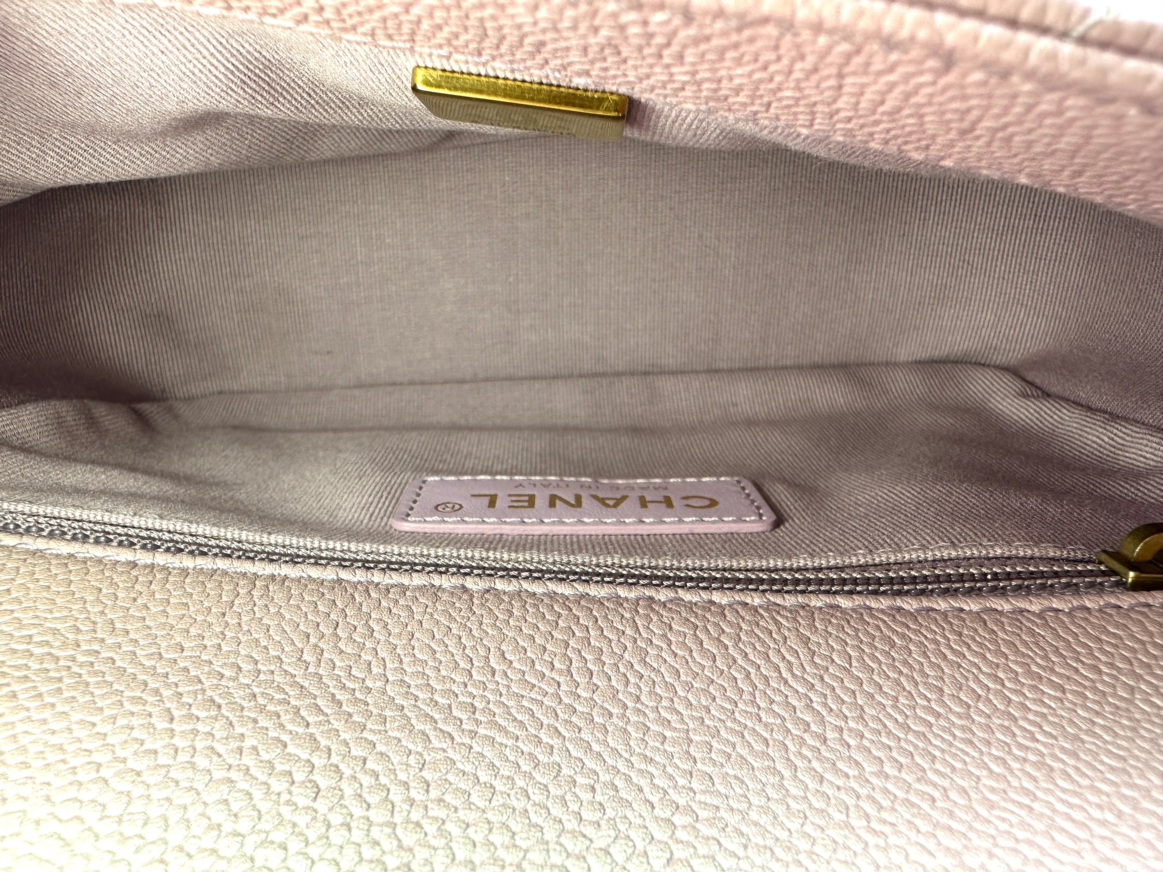 Chanel Iridescent Pink Quilted Leather Flap Bag With Gold Hardware(AJ***N5) IRIS240