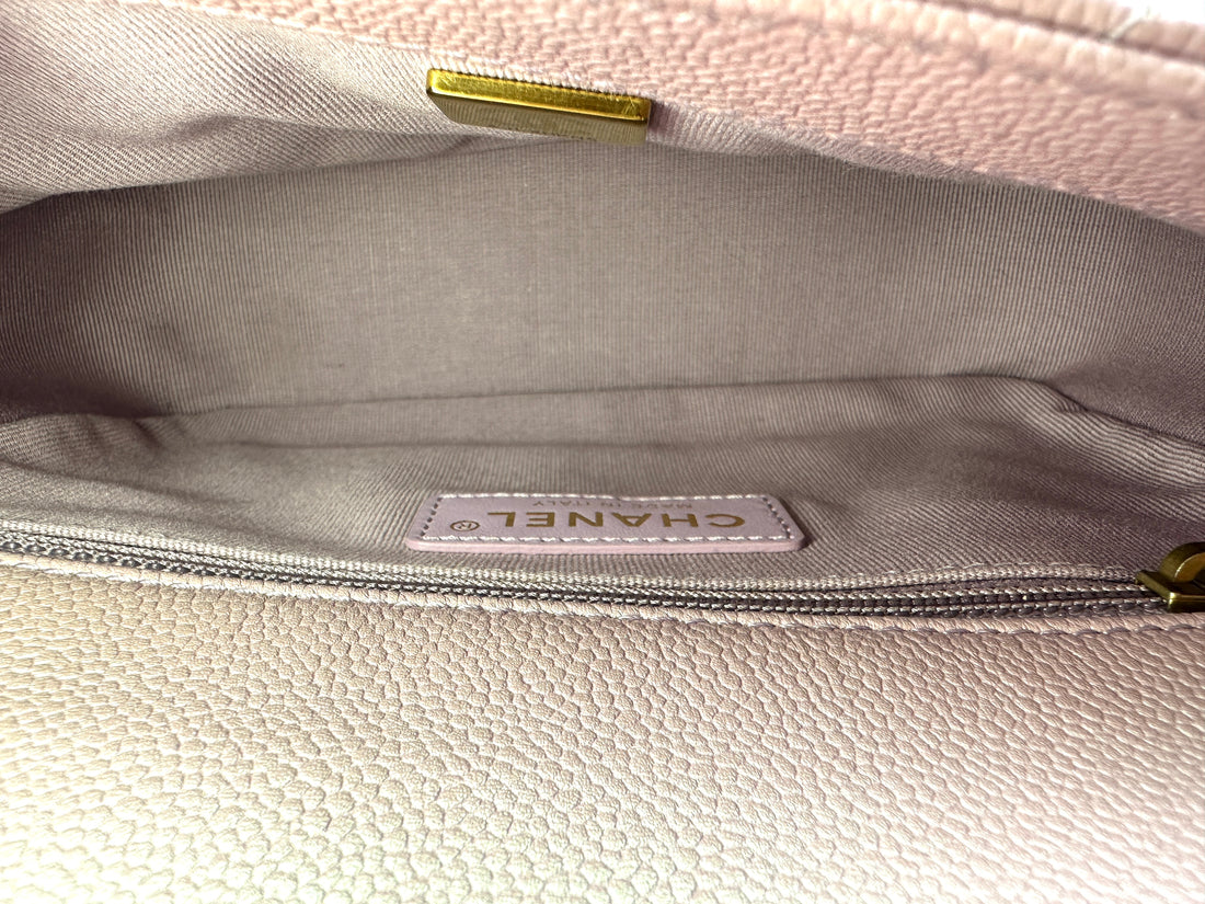 Chanel Iridescent Pink Quilted Leather Flap Bag With Gold Hardware(AJ***N5) IRIS240