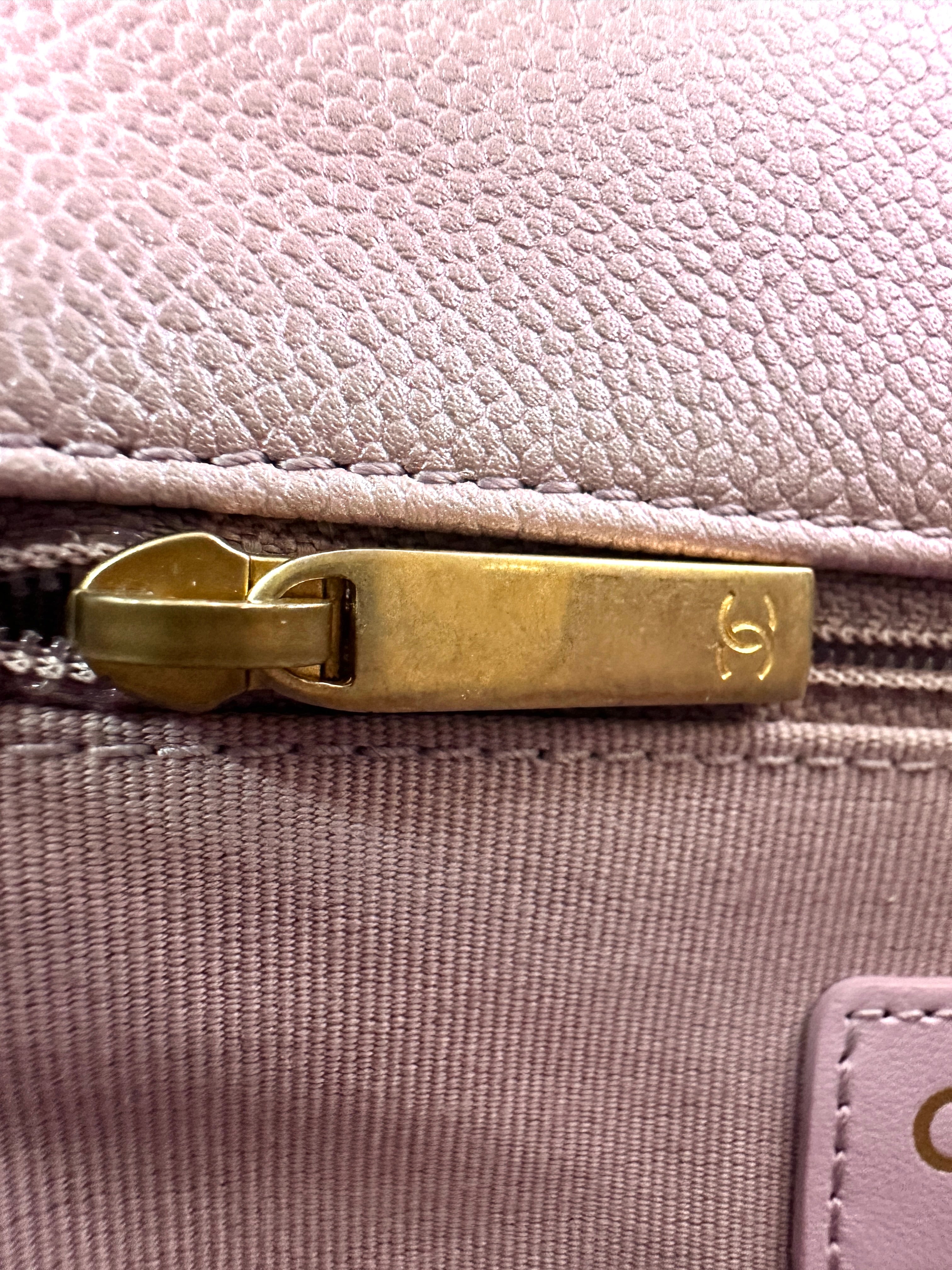 Chanel Iridescent Pink Quilted Leather Flap Bag With Gold Hardware(AJ***N5) IRIS240