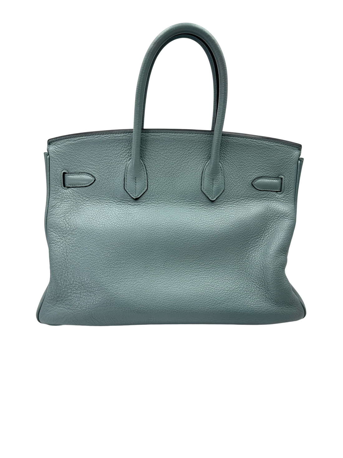 Hermes Kelly Light Blue Leather Top Handle Bag With Silver Hardware HR125