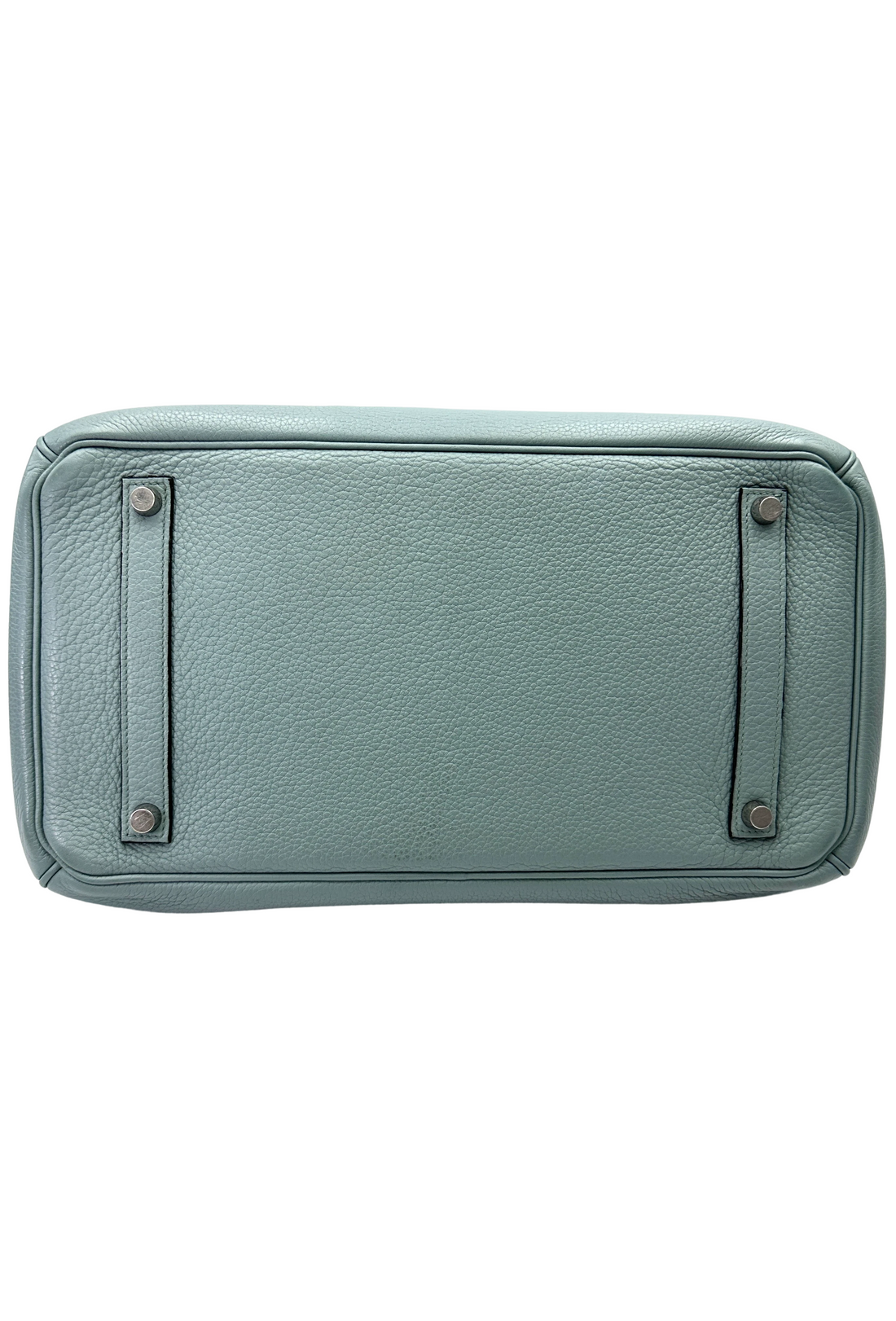 Hermes Kelly Light Blue Leather Top Handle Bag With Silver Hardware HR125