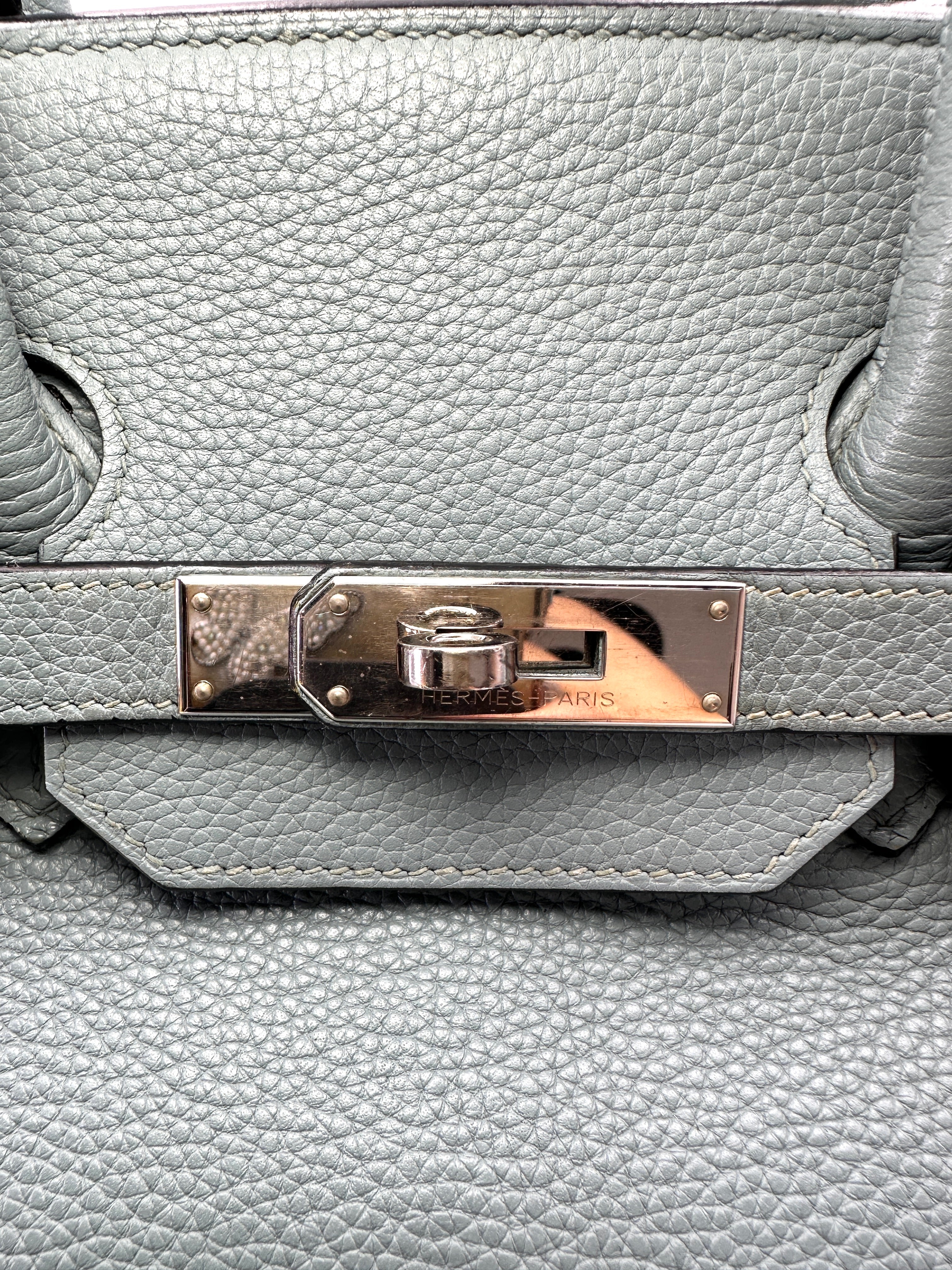 Hermes Kelly Light Blue Leather Top Handle Bag With Silver Hardware HR125