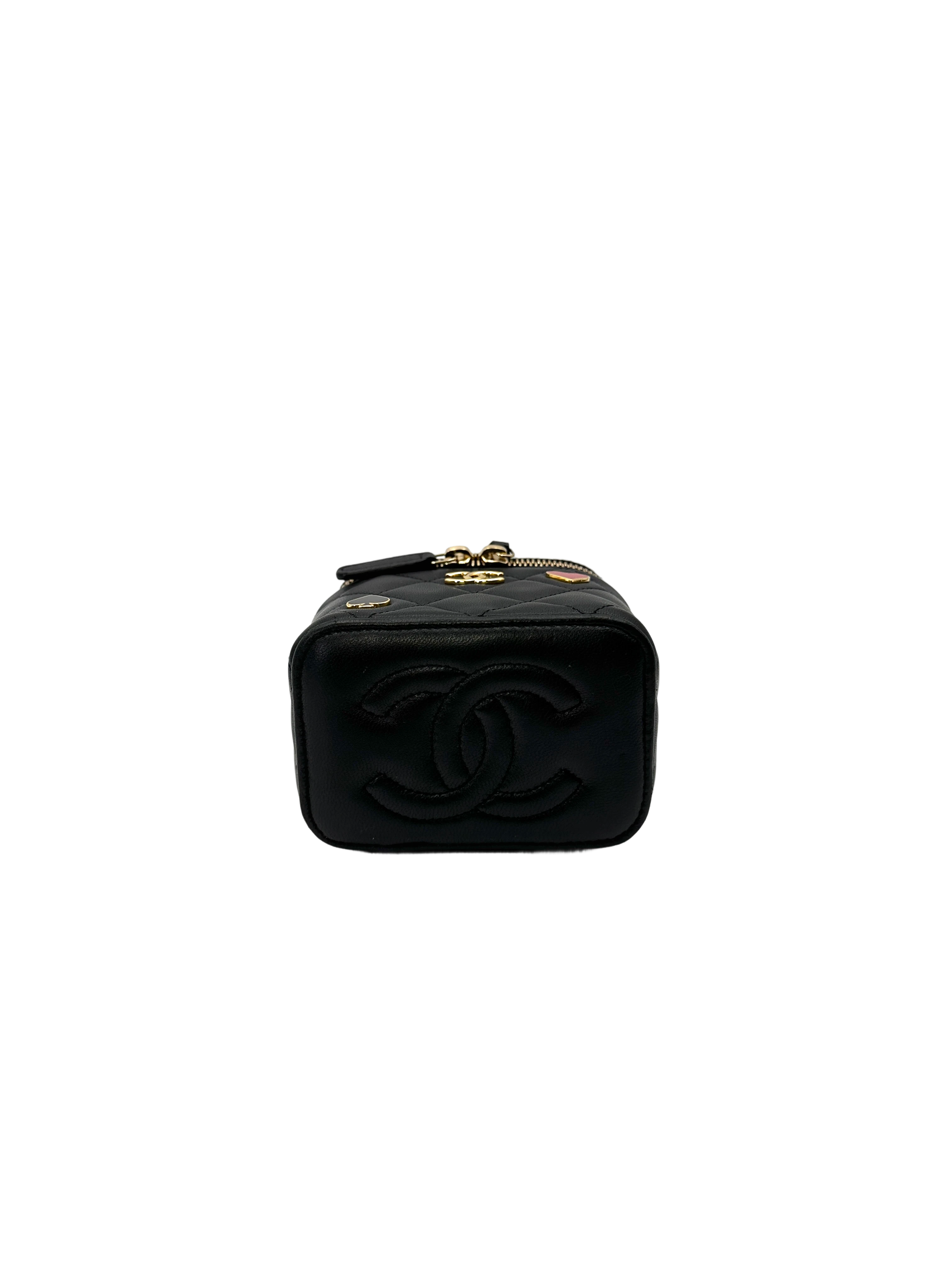 Chanel Cruise Black Quilted Leather Vanity Case(GP***TG) CC2161