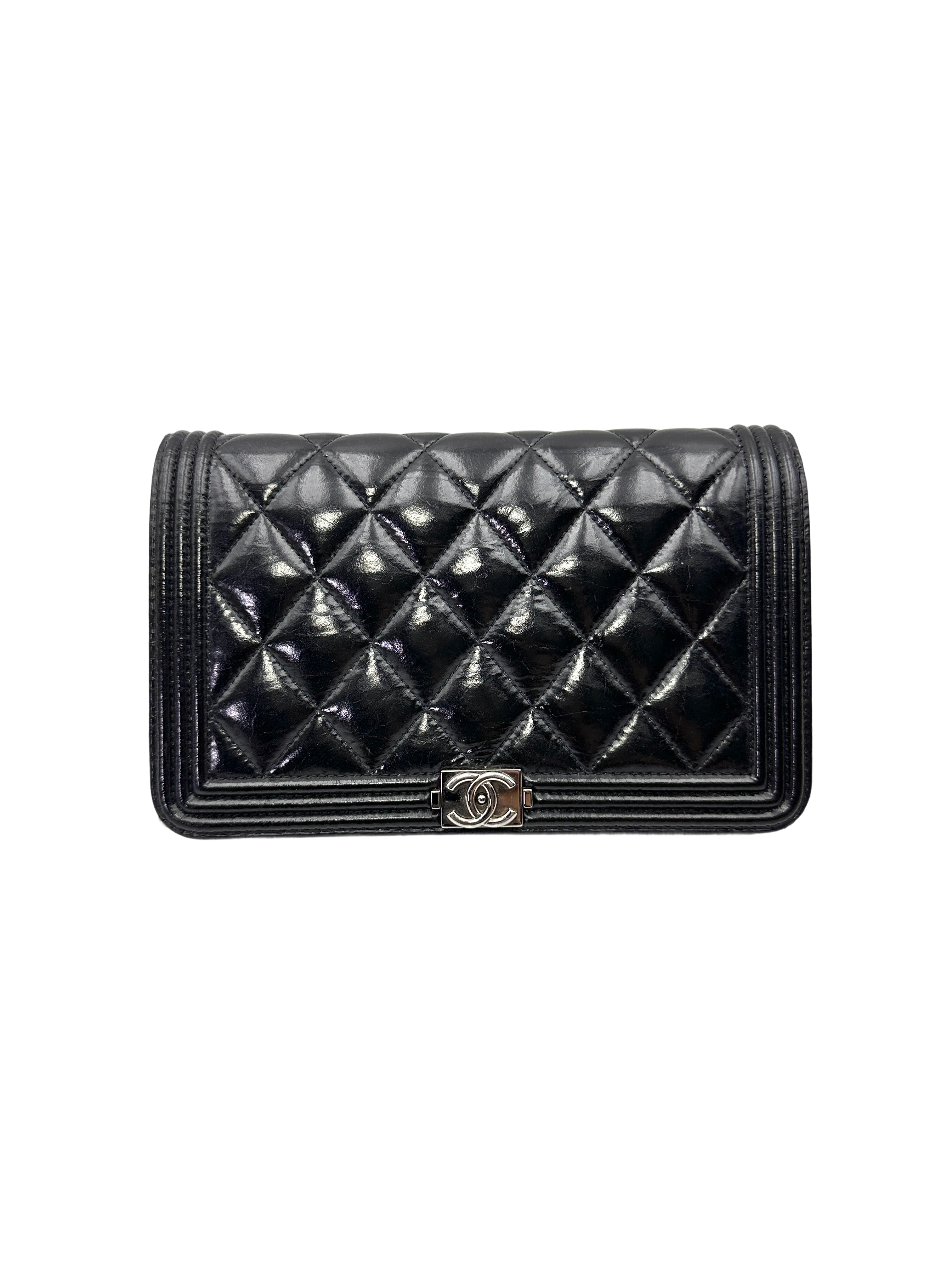 Chanel LeBoy Black Quilted Leather Wallet On Chain(30***42) CC2162