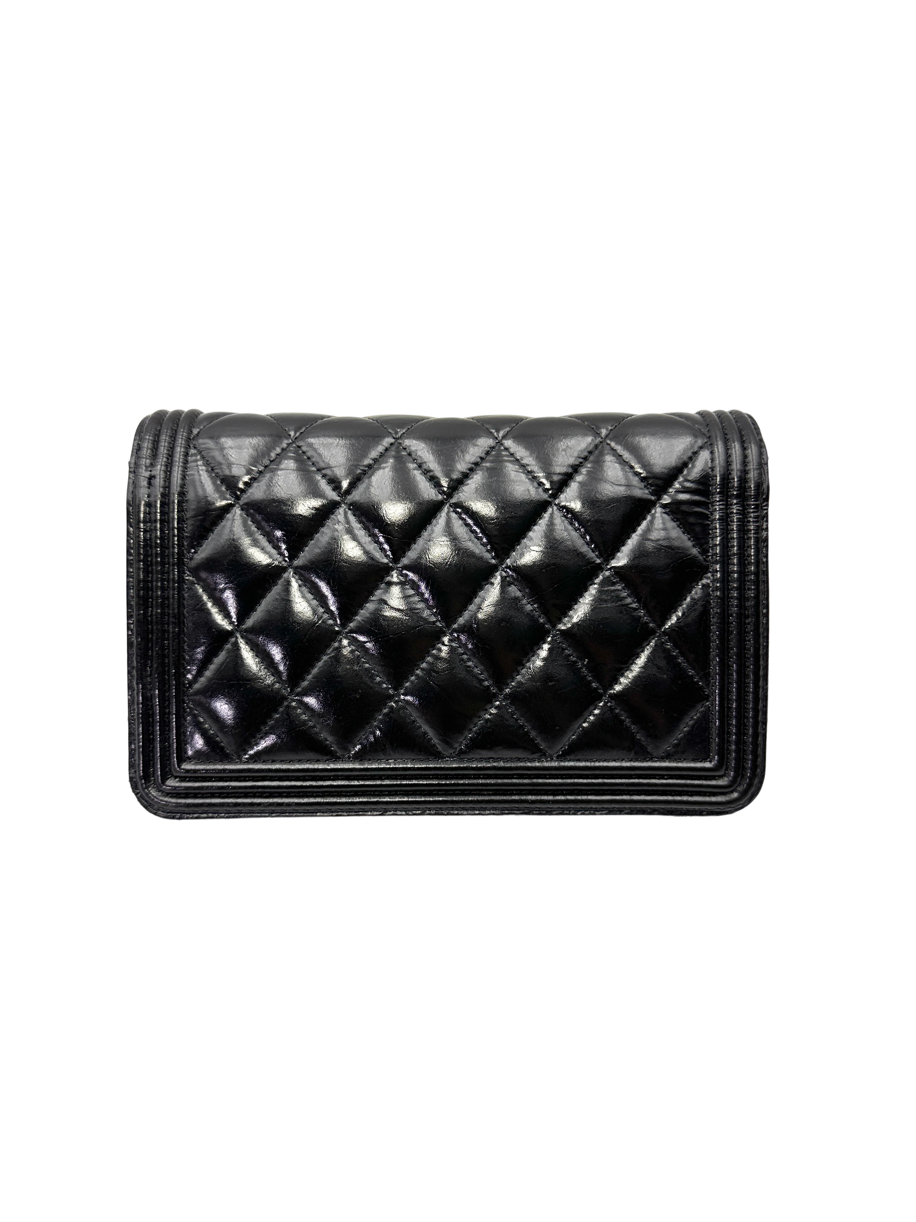 Chanel LeBoy Black Quilted Leather Wallet On Chain(30***42) CC2162