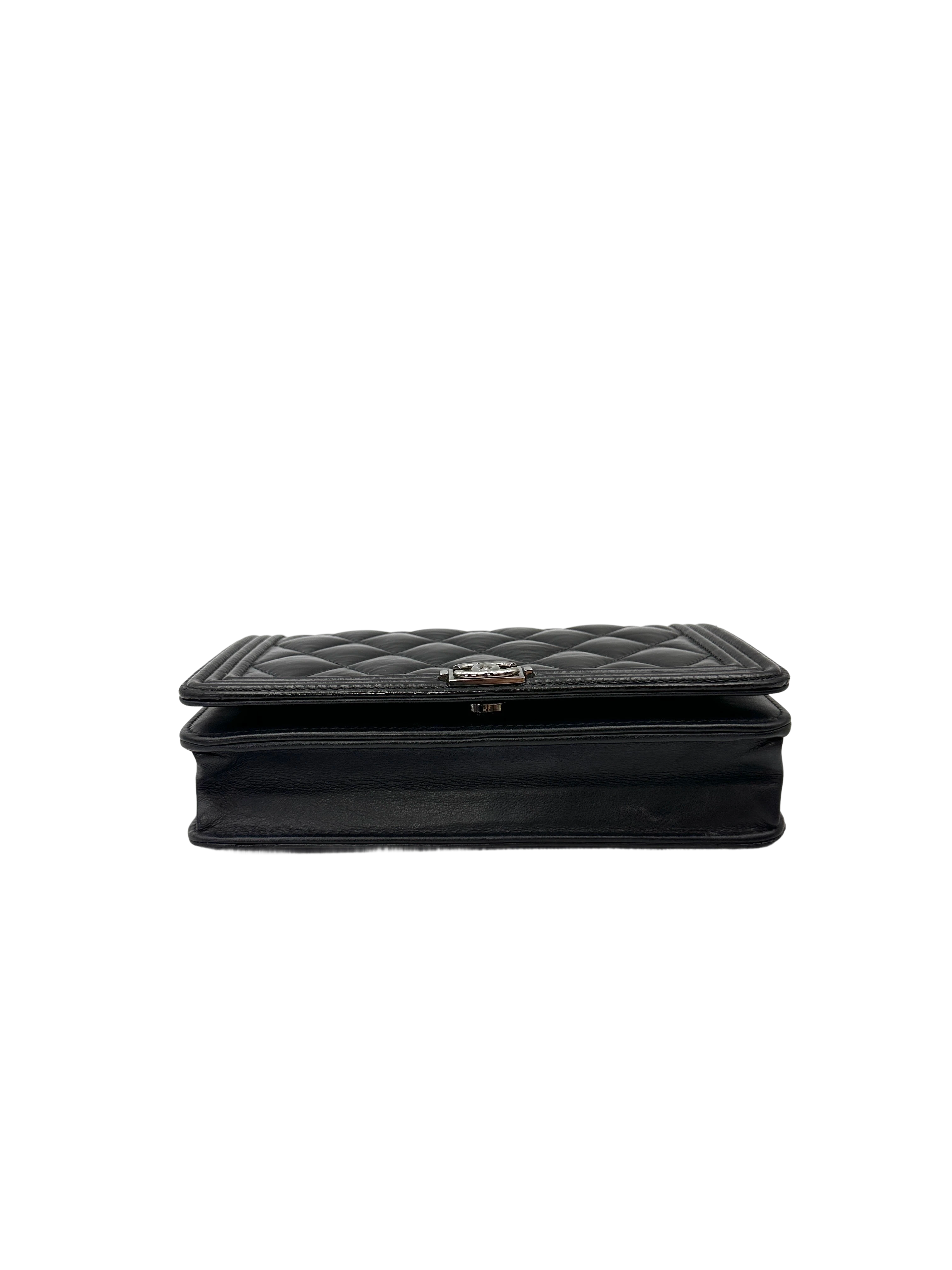 Chanel LeBoy Black Quilted Leather Wallet On Chain(30***42) CC2162