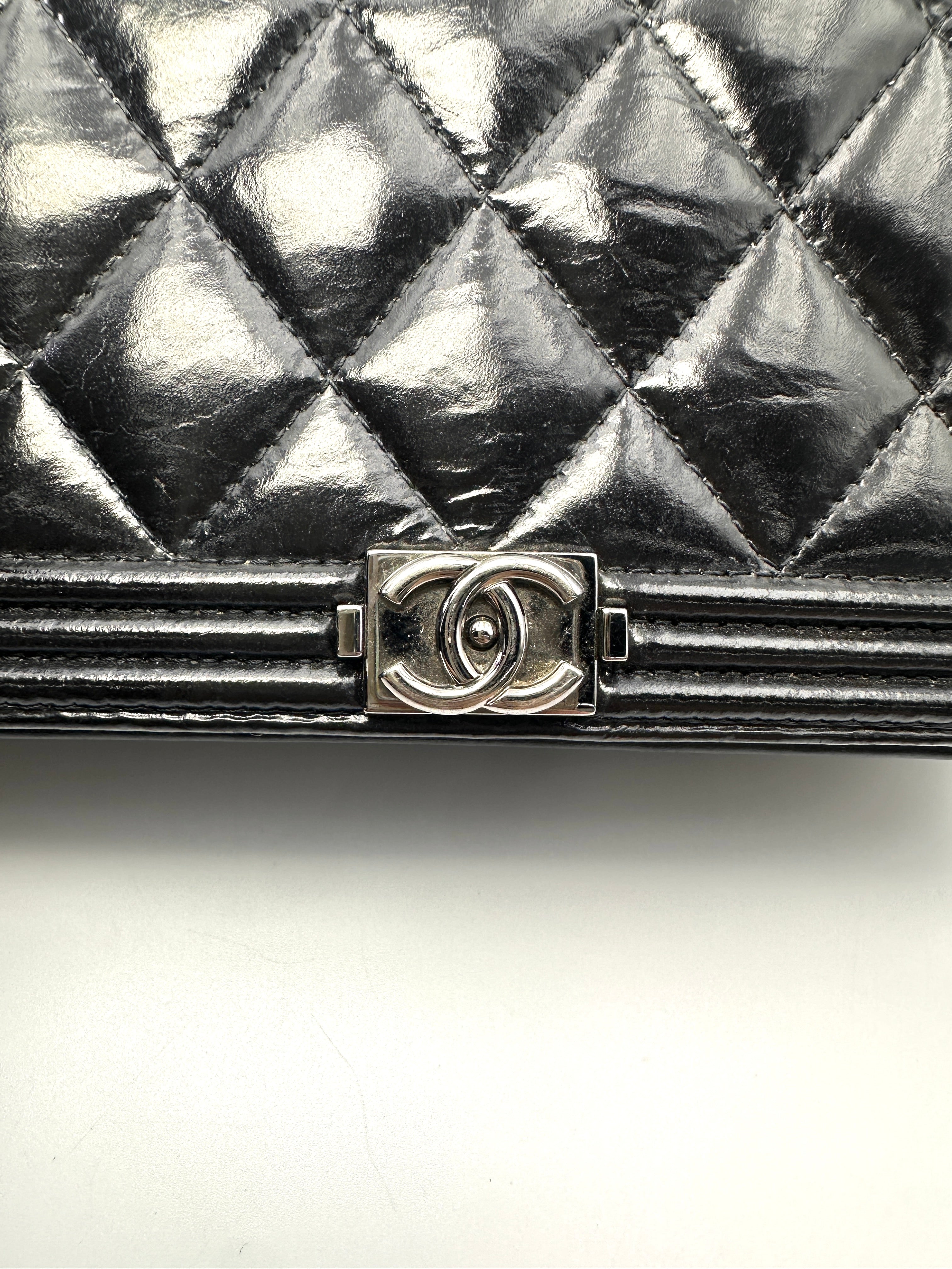 Chanel LeBoy Black Quilted Leather Wallet On Chain(30***42) CC2162