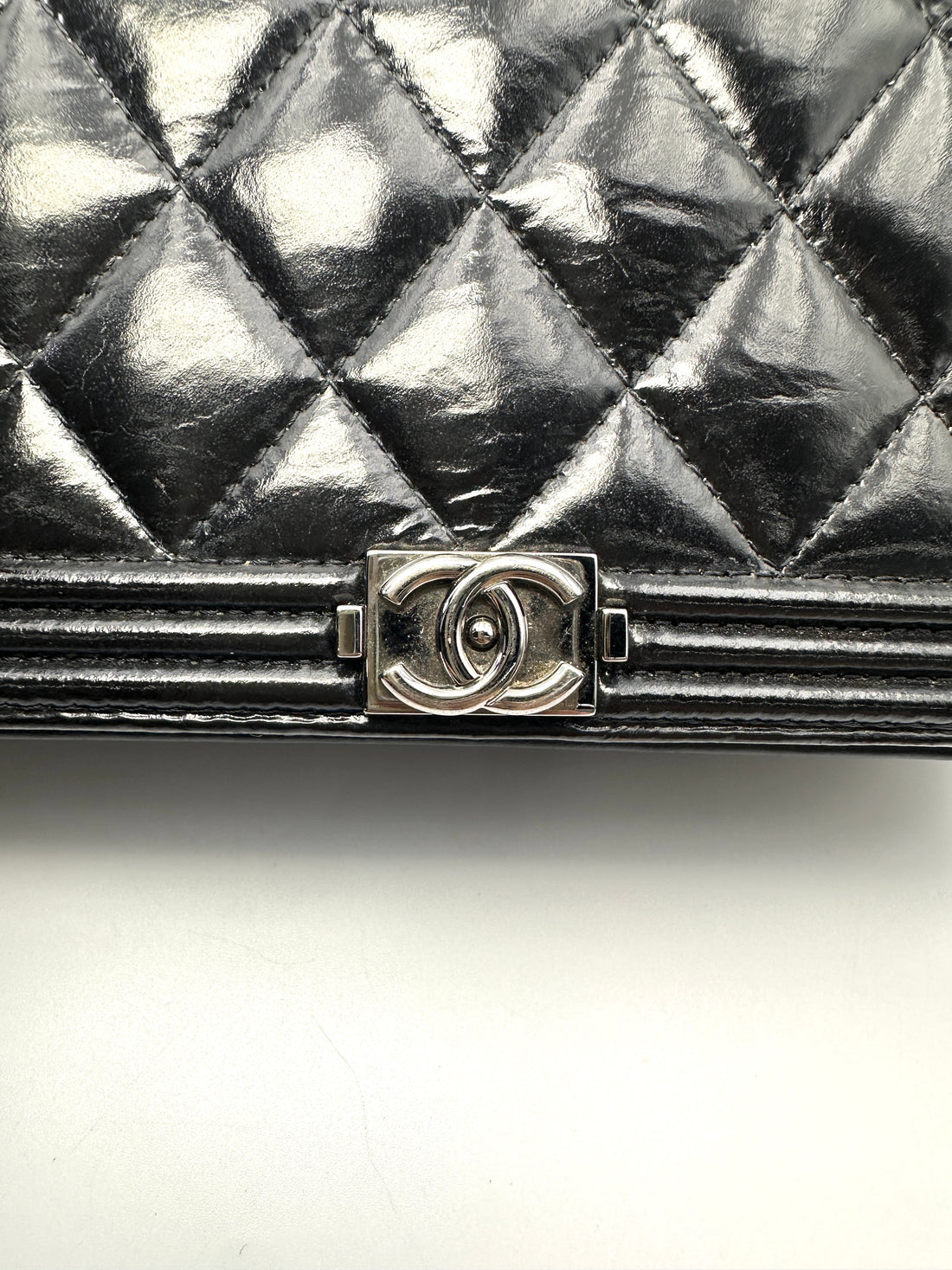 Chanel LeBoy Black Quilted Leather Wallet On Chain(30***42) CC2162