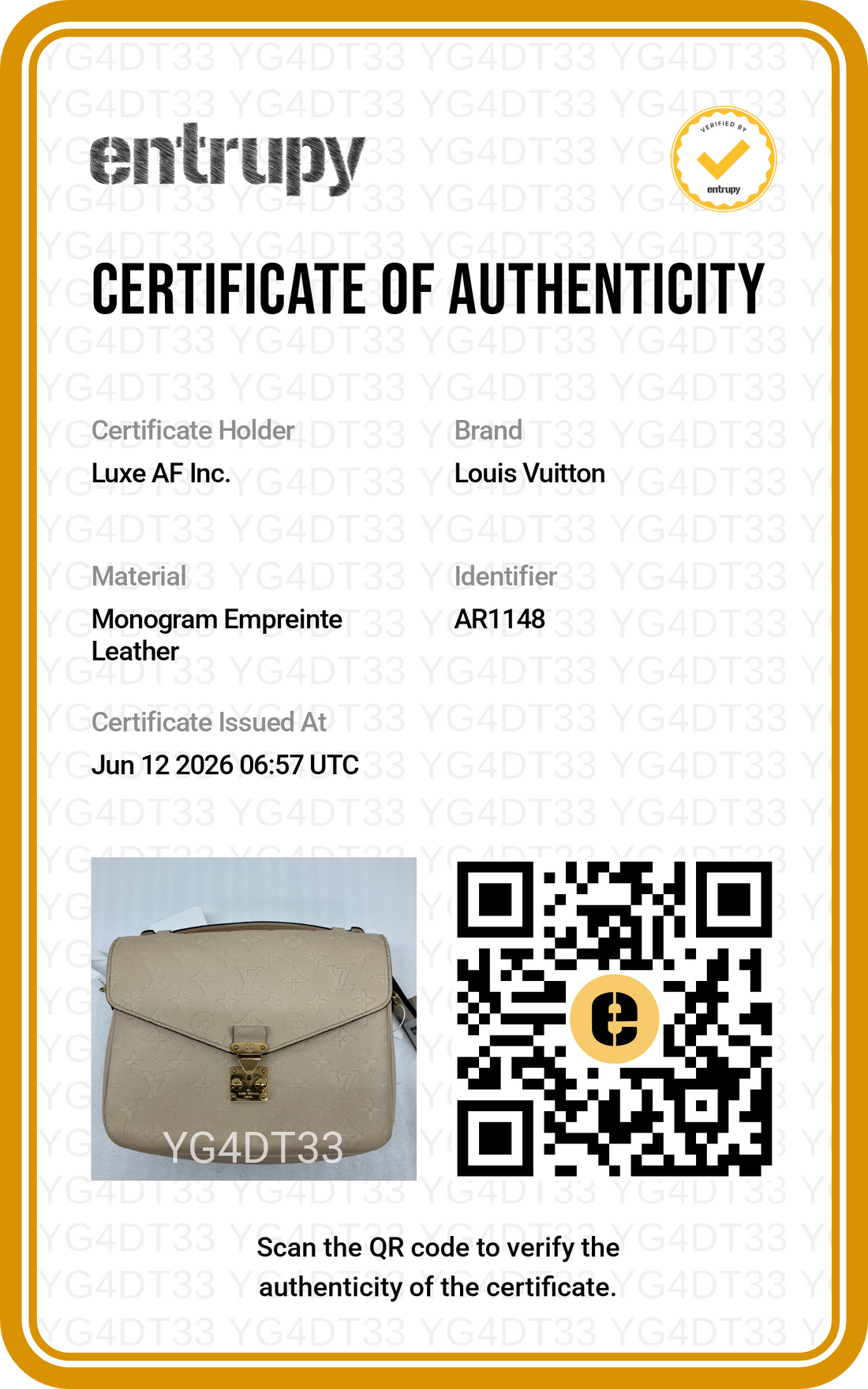 Louis Vuitton Beige Empreinte Monogram Leather Pochette Metis LV3088