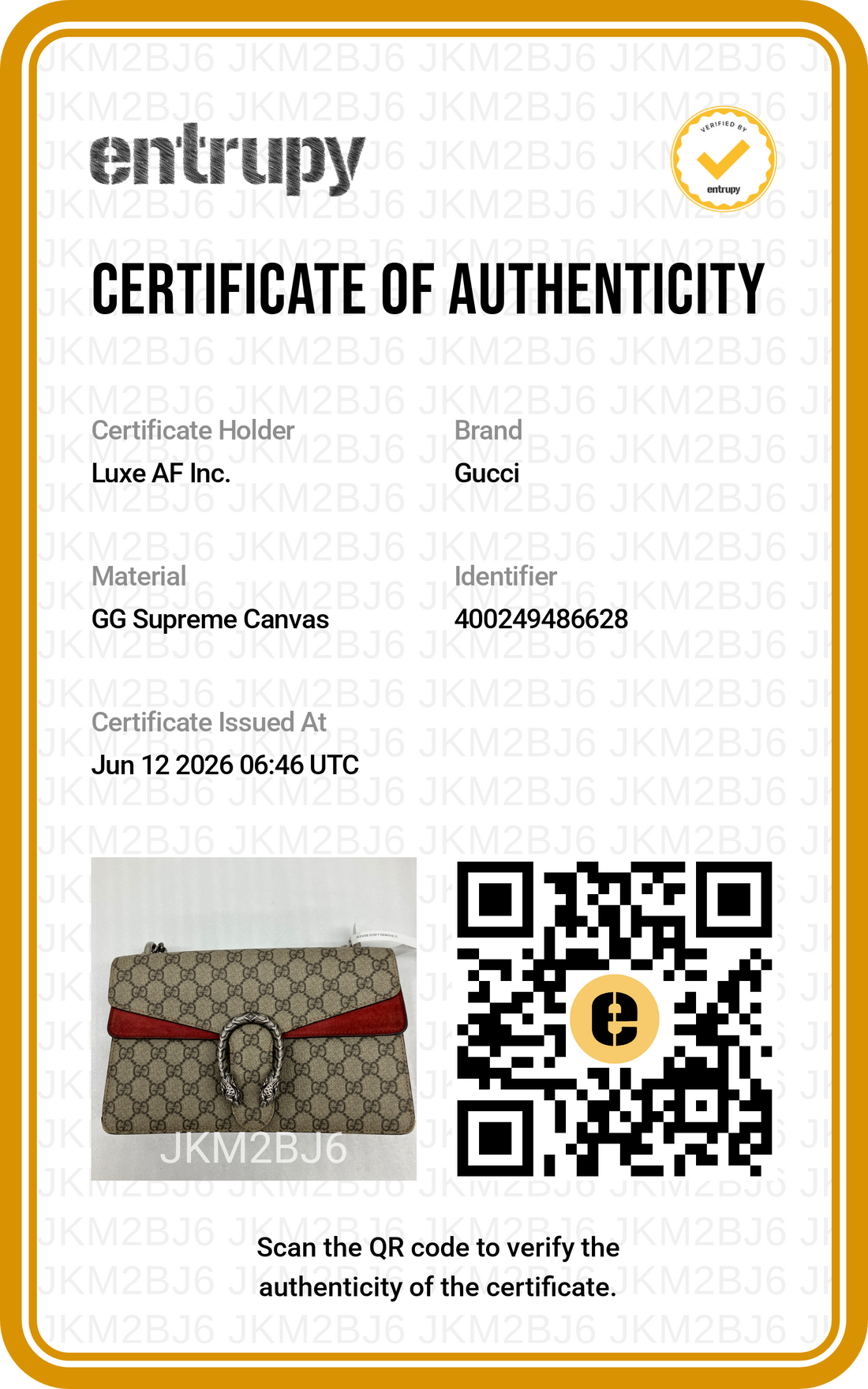 Gucci Dionysus GG Supreme Canvas Shoulder Bag With Red Tirm GG1358