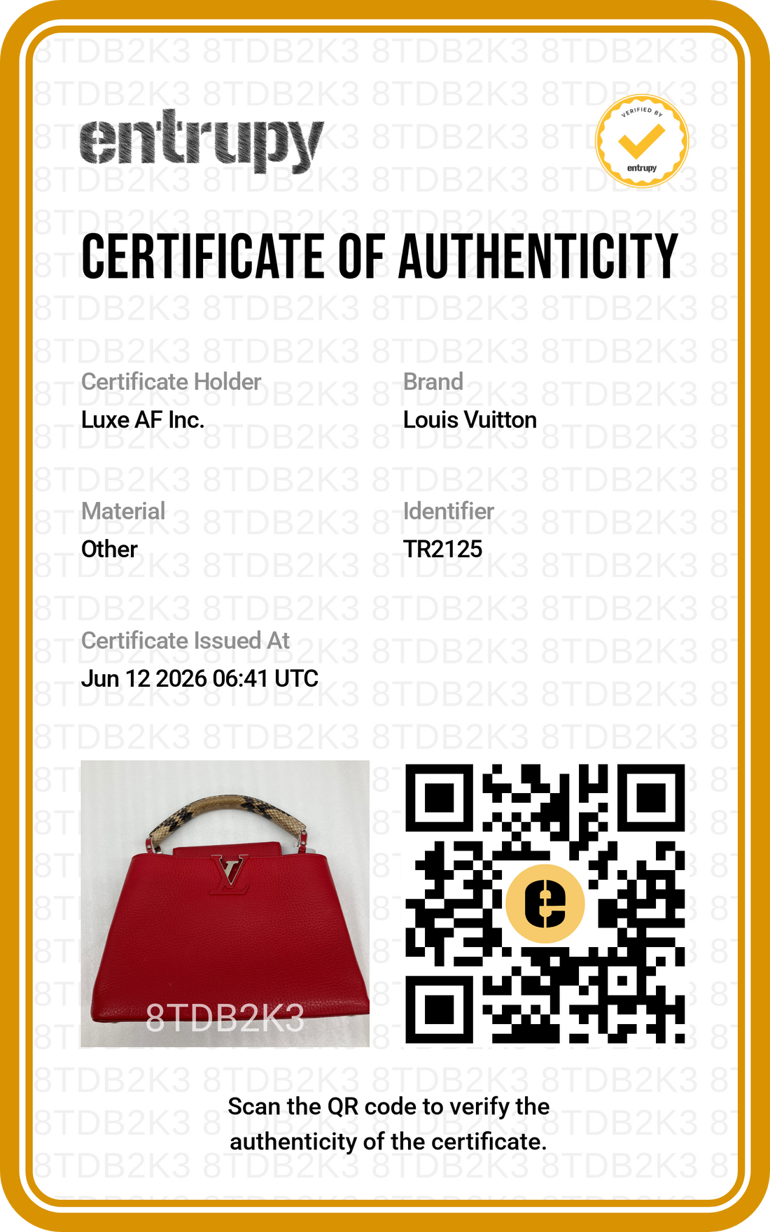 Louis Vuitton Capucines BB Red Taurillon Leather Python Handle Bag LV3099