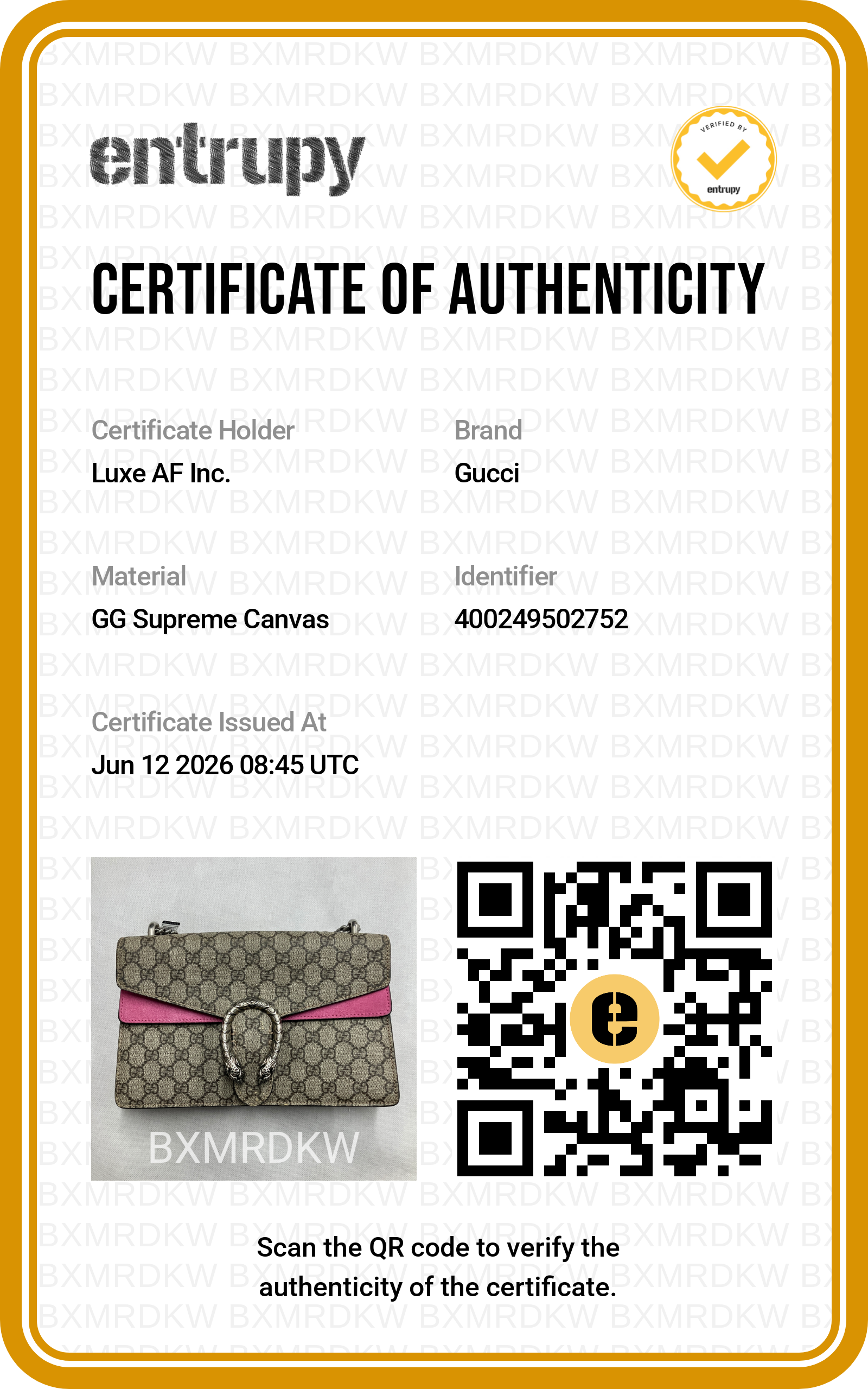 Gucci Dionysus GG Supreme Canvas Medium Size Shoulder Bag With Pink Tirm GG1355
